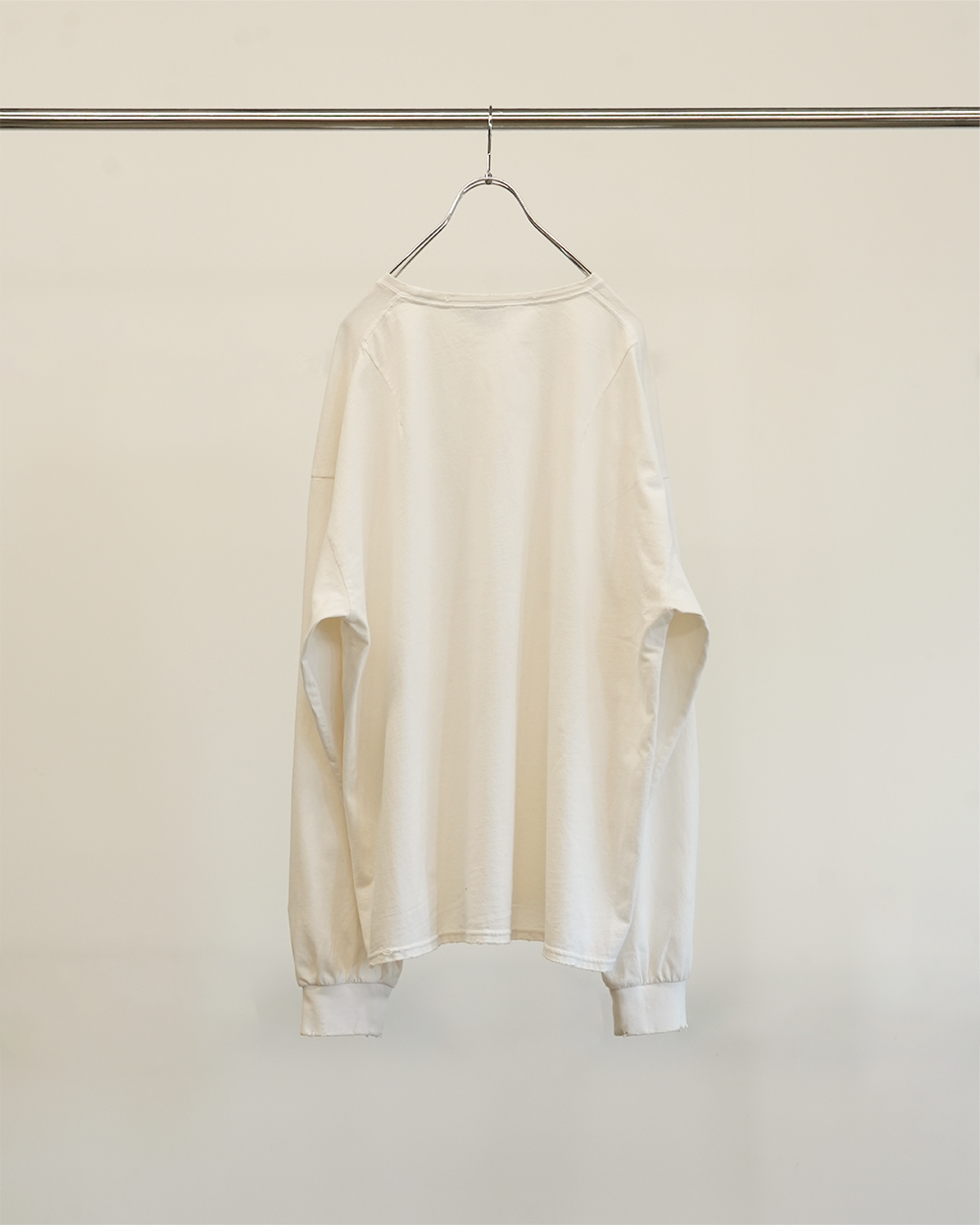 EMBROIDERY DYED LS T-SHIRT(WHITE)