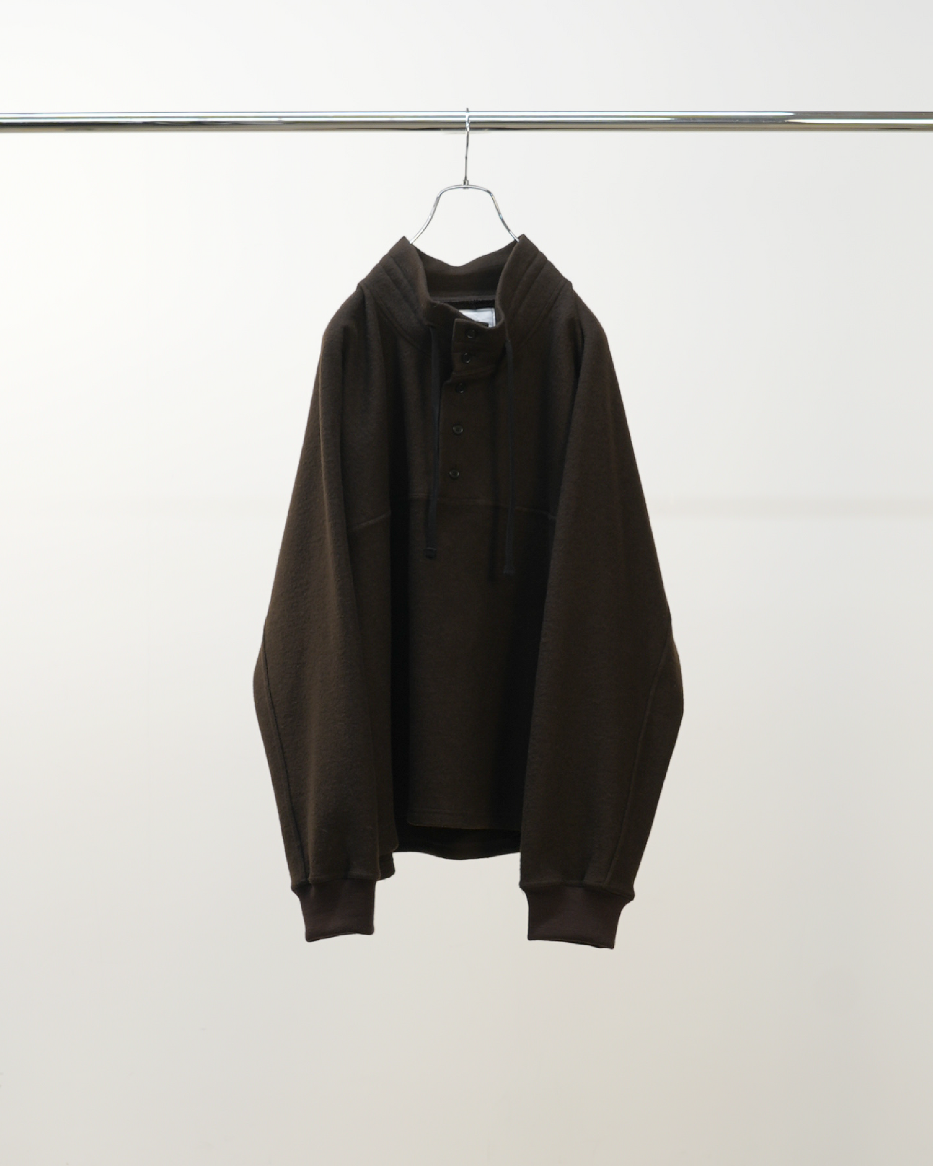 HENLEY PULL OVER SHIRT(D.BROWN) – ANCELLM