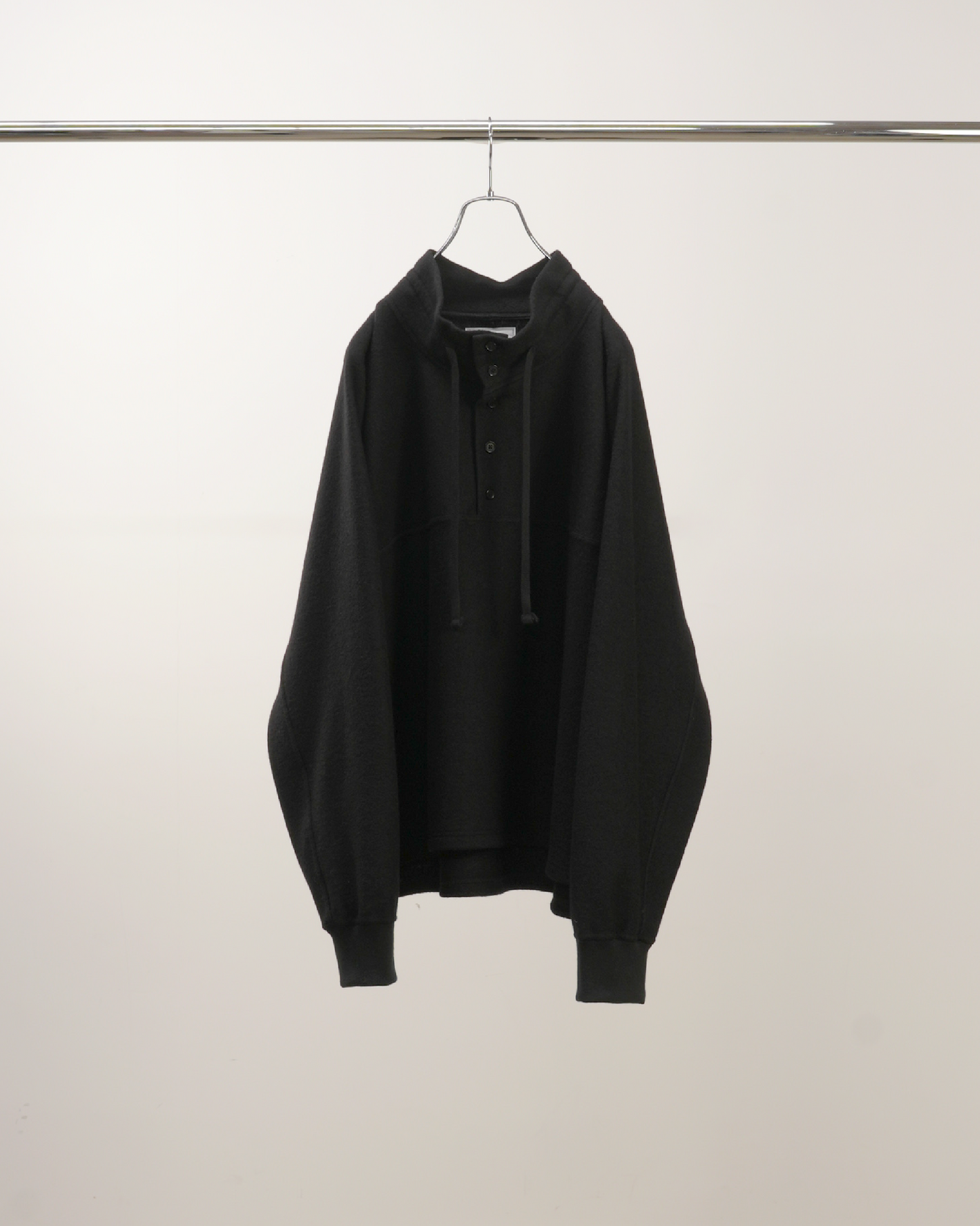 HENLEY PULL OVER SHIRT(BLACK)