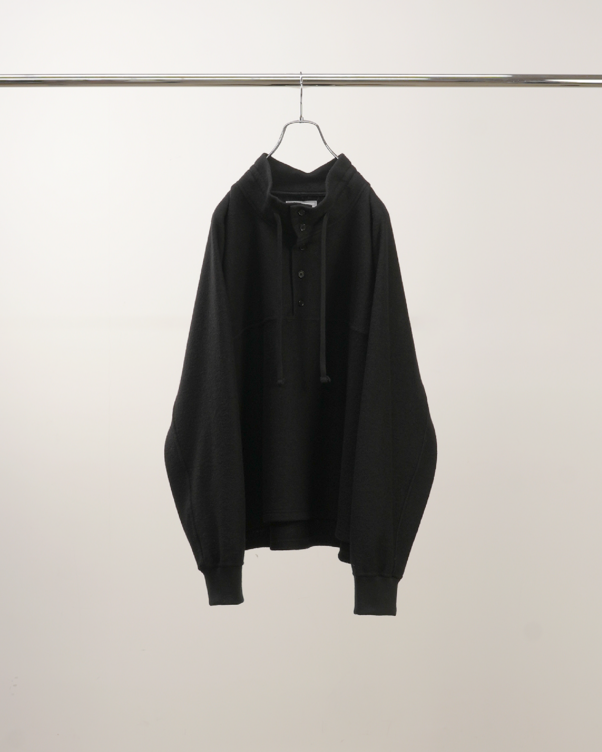 HENLEY PULL OVER SHIRT(BLACK) – ANCELLM