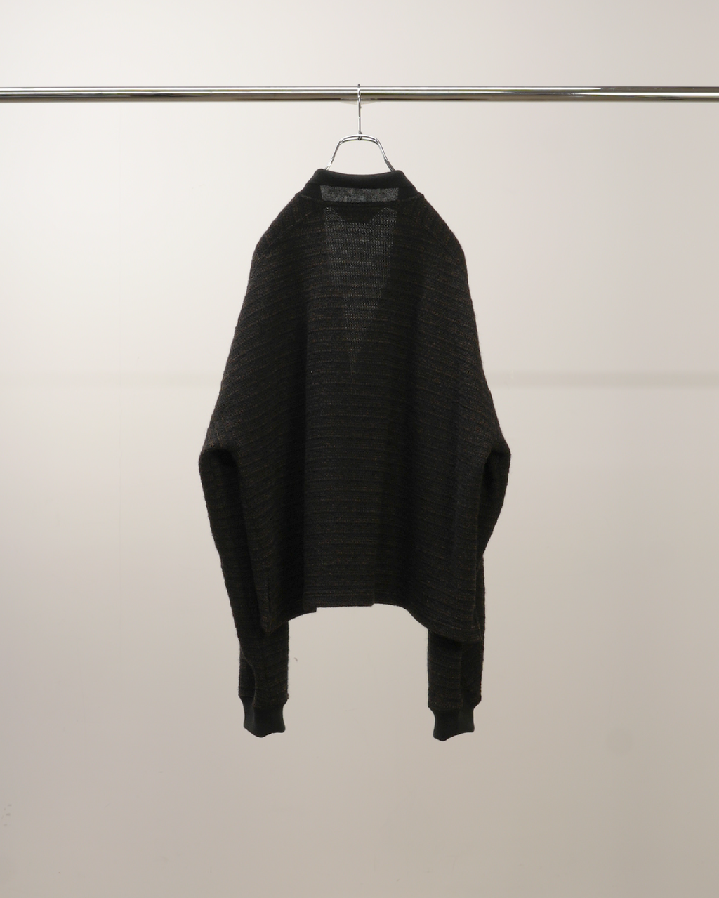WOOL BORDER SKIPPER SHIRT(BLACK)