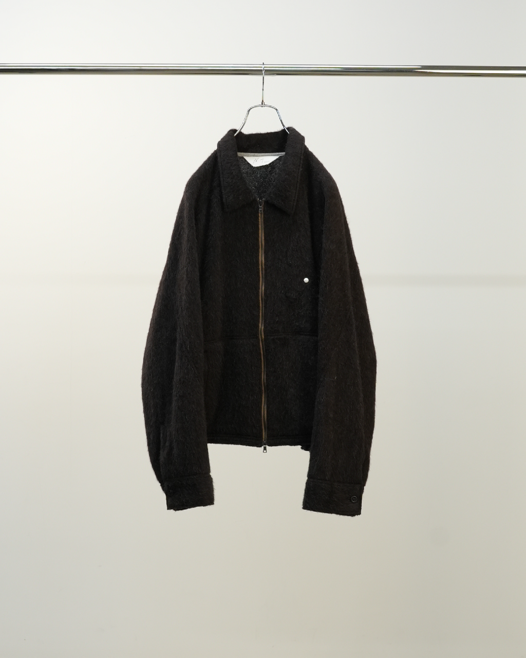 SHAGGY ZIP UP SHIRT(BROWN)