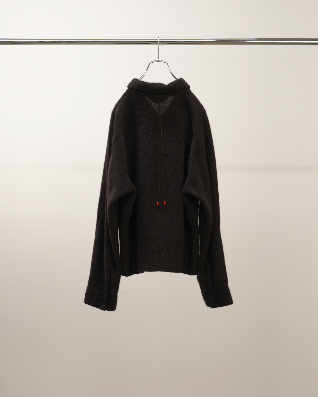 SHAGGY ZIP UP SHIRT(BROWN)