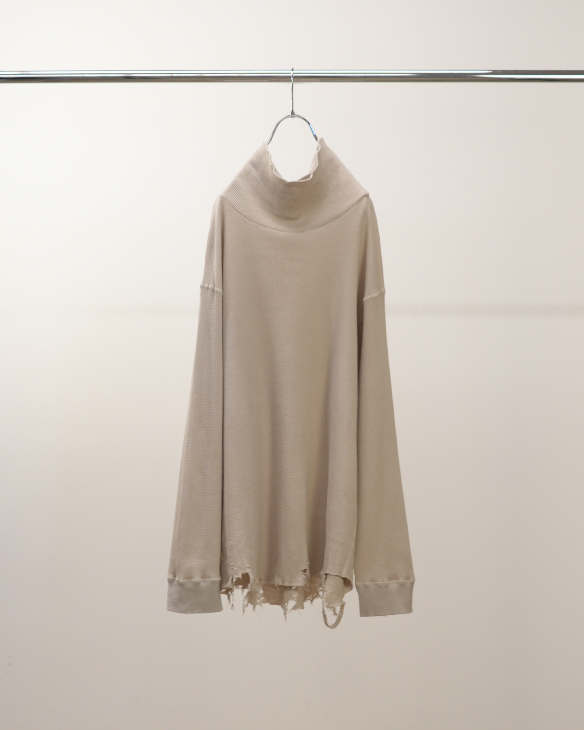 ancellm ダメージ ワッフル タートルネック カットソー size1 ancellm