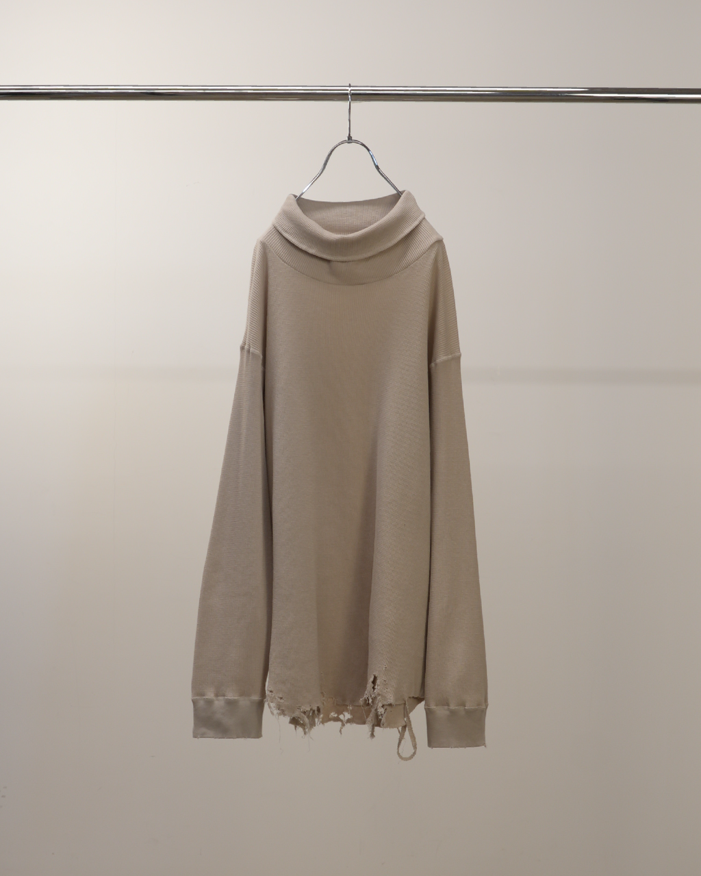 トップス ancellm DAMAGE WAFFLE HI-NECK LS T-SHIRT DAMAGE WAFFLE HI-NECK LS T-SHIRT(GREIGE) – ANCELLM