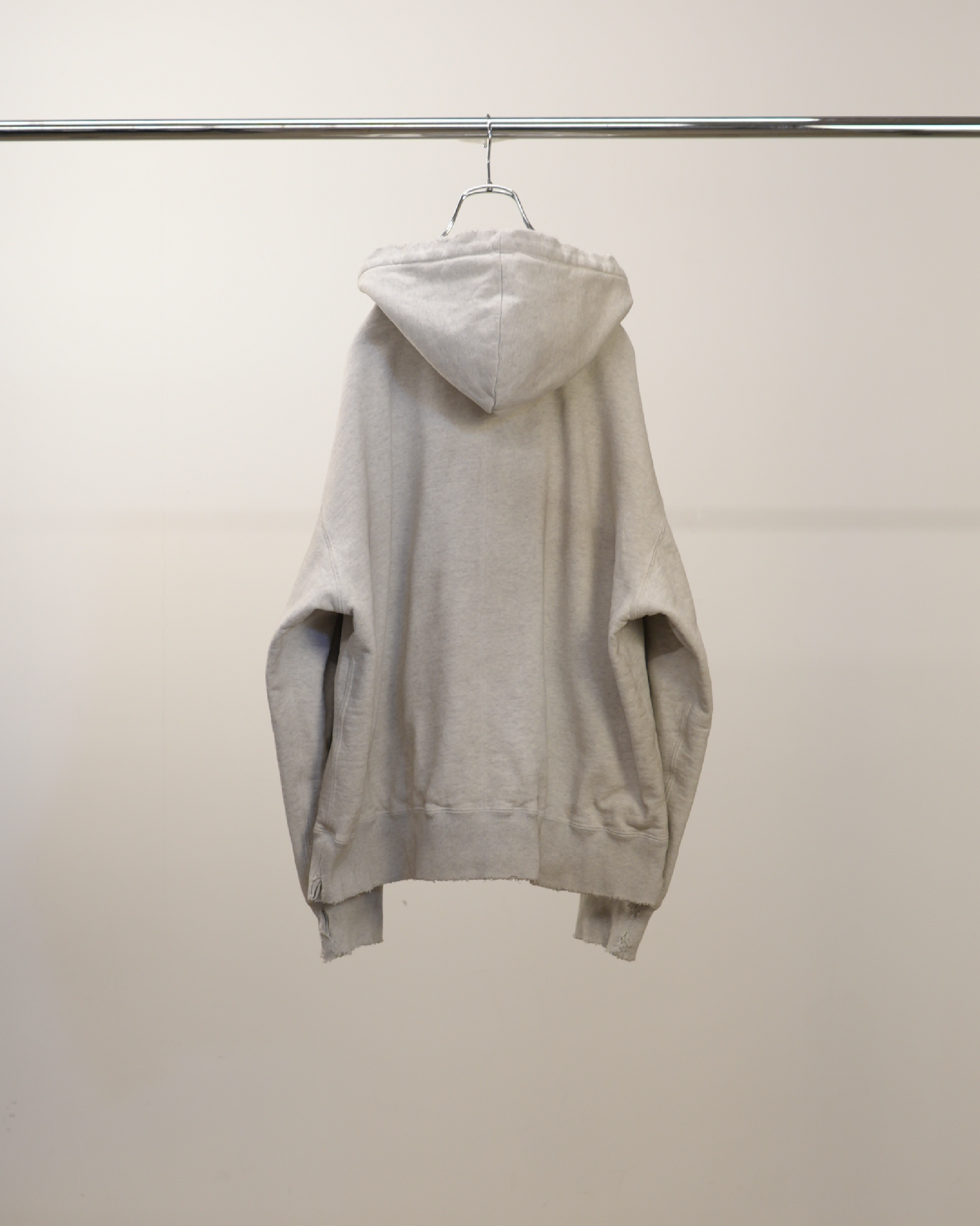 ZIP UP HOODIE(HEATHER WHITE)
