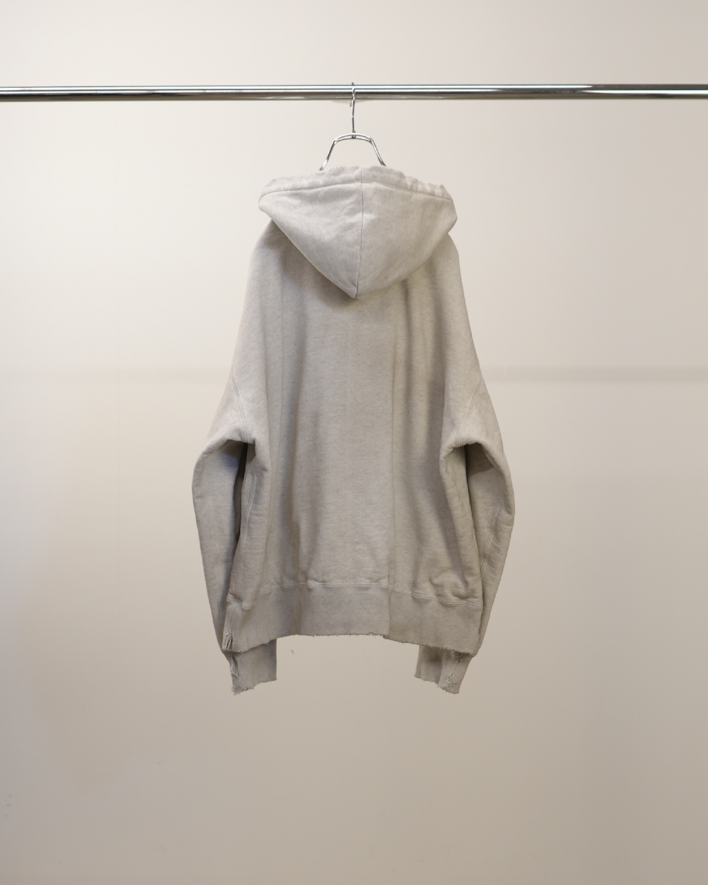 ZIP UP HOODIE(HEATHER WHITE)