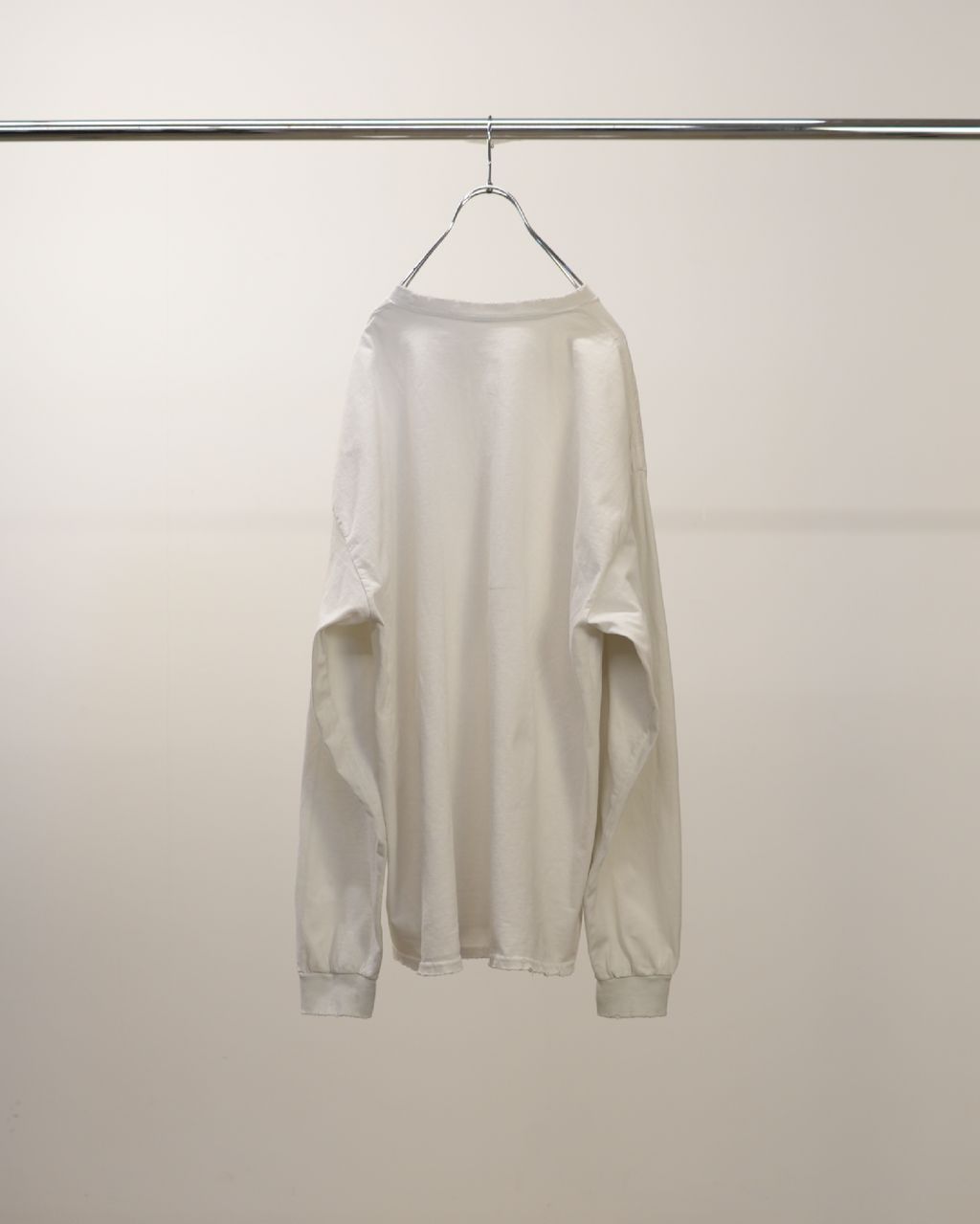 EMBROIDERY DYED LS T-SHIRT(WHITE) – ANCELLM EMBROIDERY DYED LS T-SHIRT(WHITE) – ANCELLM