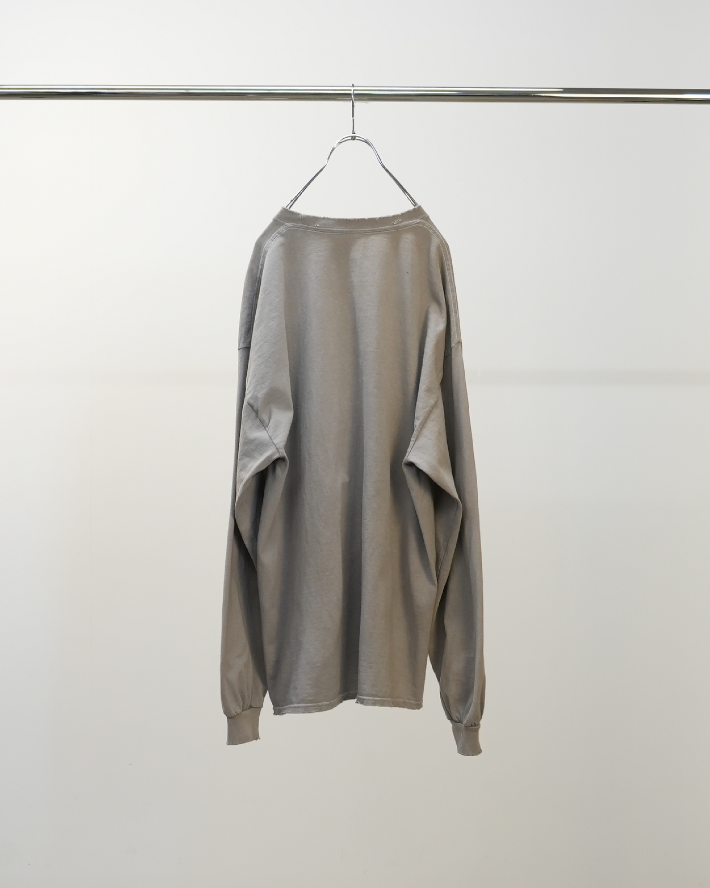 EMBROIDERY DYED LS T-SHIRT(GRAY)