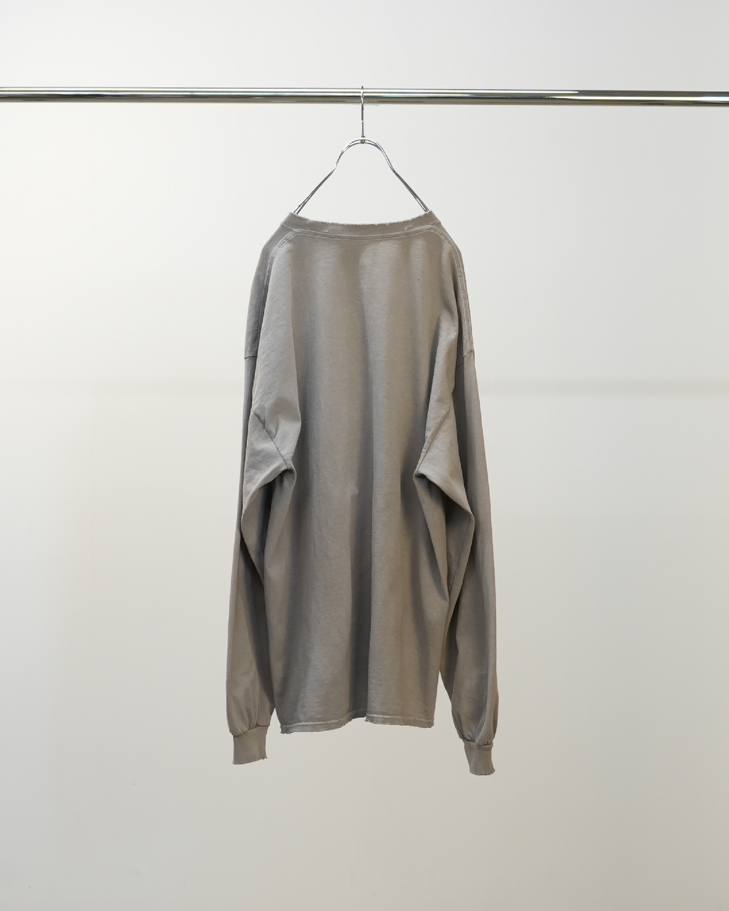 EMBROIDERY DYED LS T-SHIRT(GRAY) – ANCELLM EMBROIDERY DYED LS T-SHIRT(GRAY) – ANCELLM