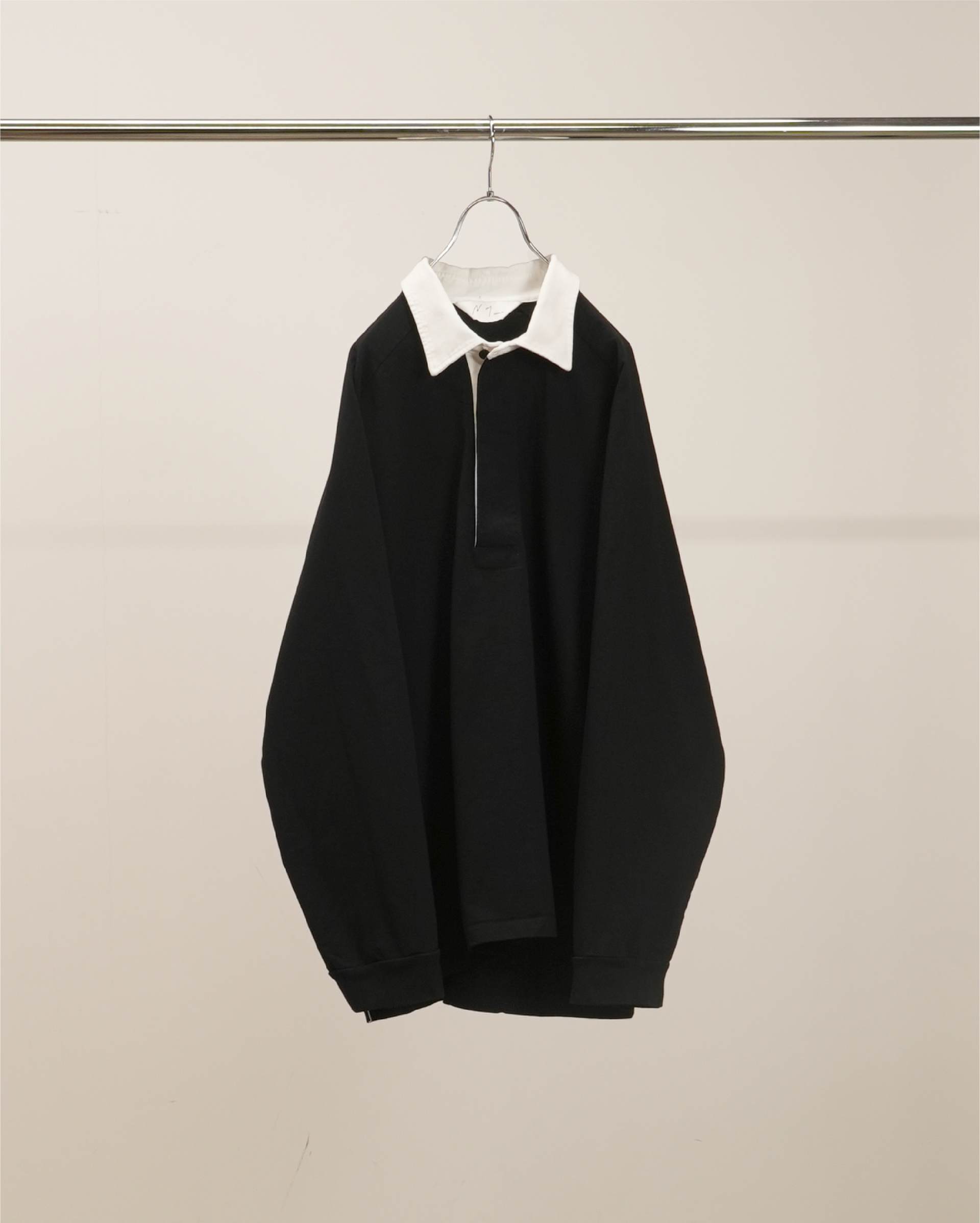 TWO-TONE RUGBY SHIRT(BLACK) – ANCELLM