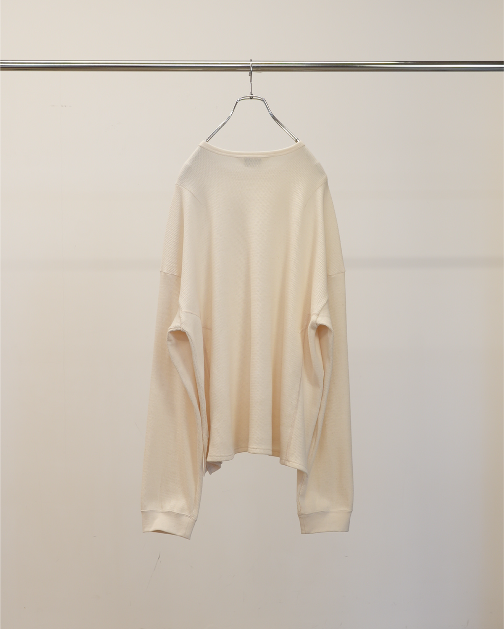 WAFFLE CREW NECK LS(WHITE)
