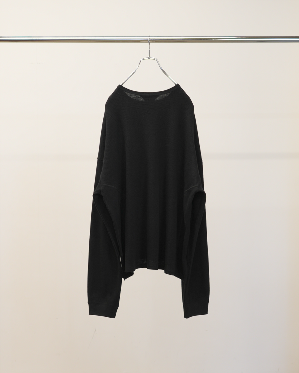 WAFFLE CREW NECK LS(BLACK) – ANCELLM WAFFLE CREW NECK LS(BLACK) – ANCELLM