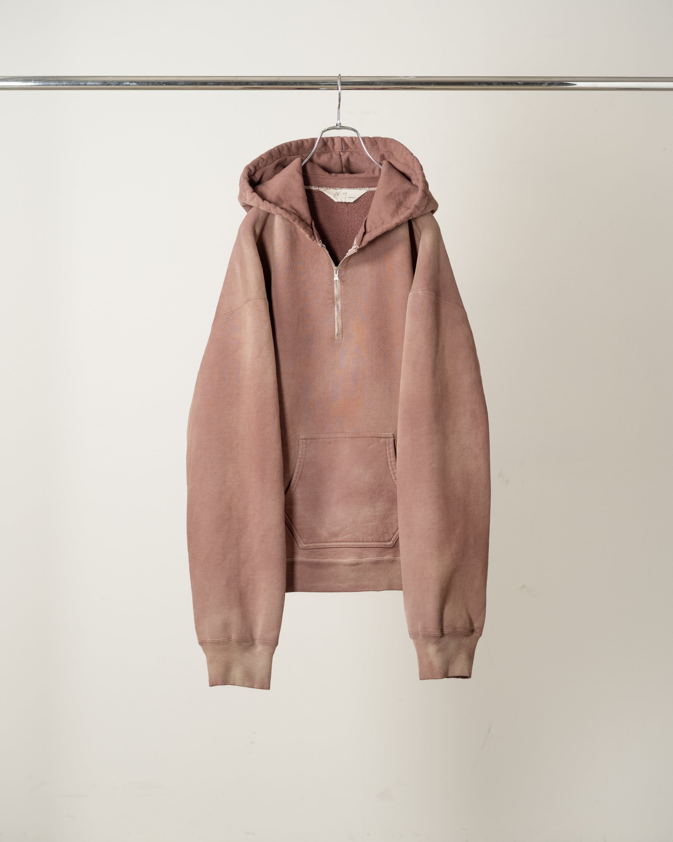 FLEECE-LINED SWEAT HOODIE(MARRON) – ANCELLM