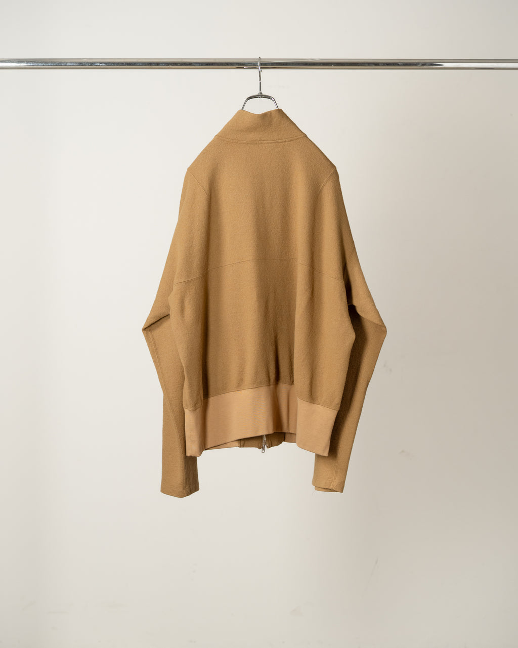 SHRINK WOOL ZIP UP STAND BLOUSON(BEIGE)