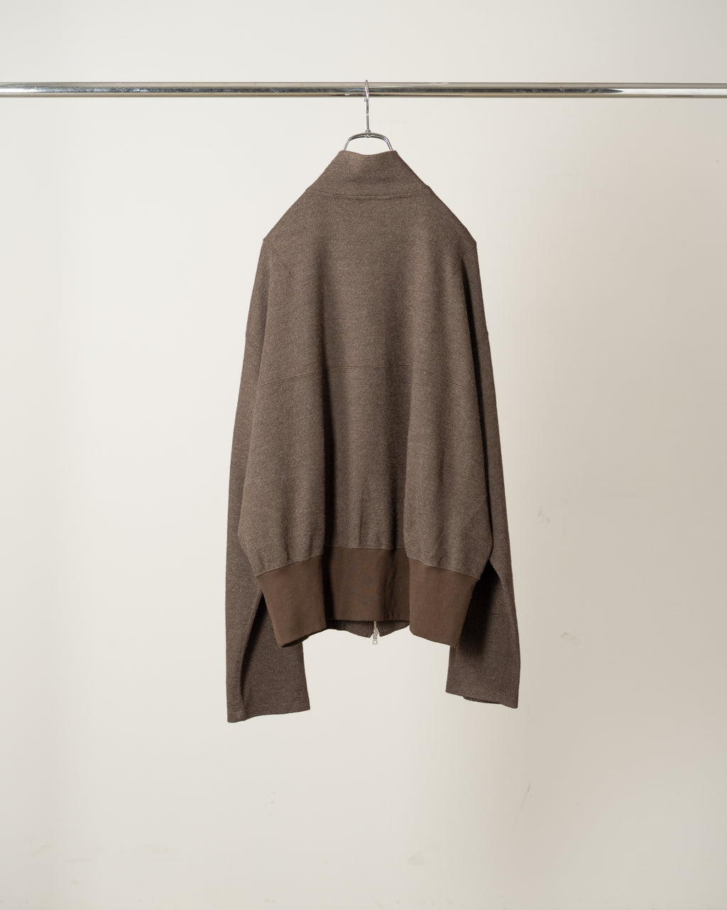SHRINK WOOL ZIP UP STAND BLOUSON(BROWN)