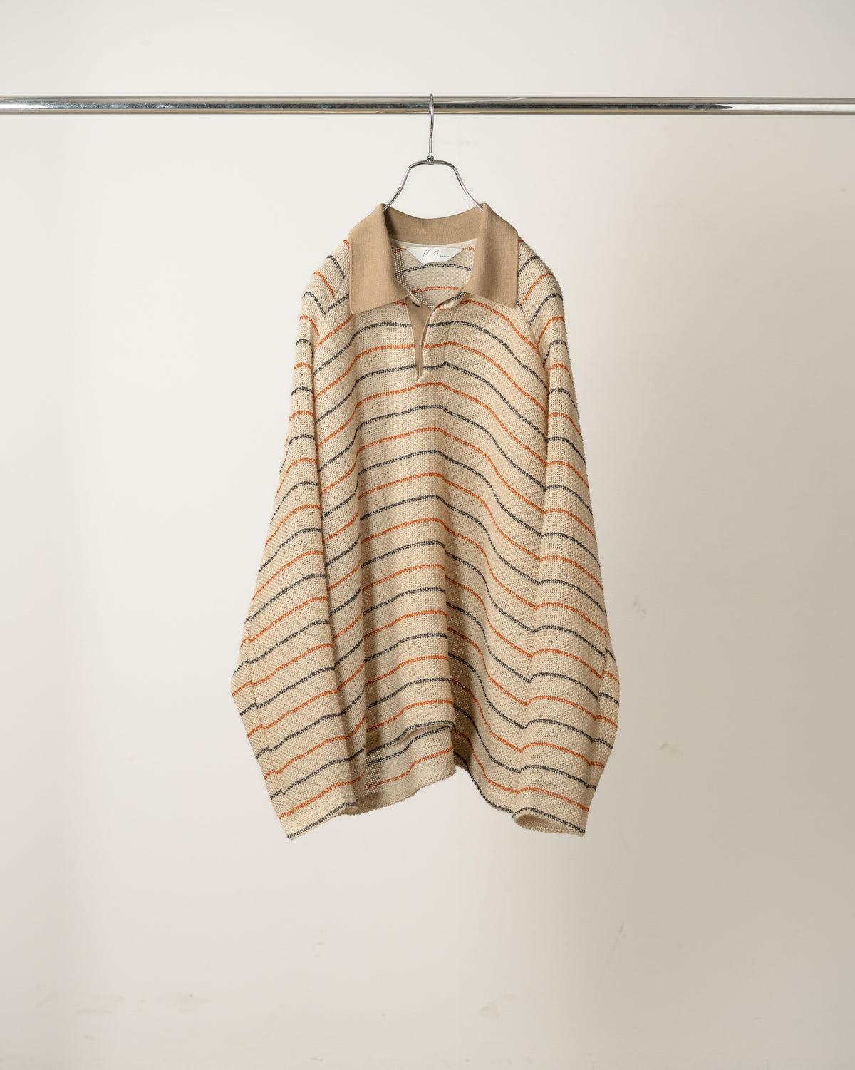 CUT BORDER SKIPPER SHIRT(BEIGE)