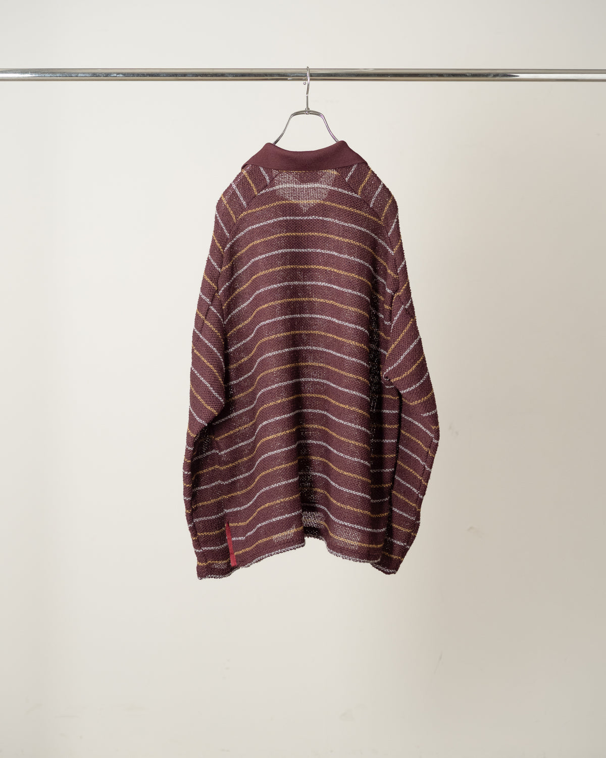 CUT BORDER SKIPPER SHIRT(BURGUNDY)