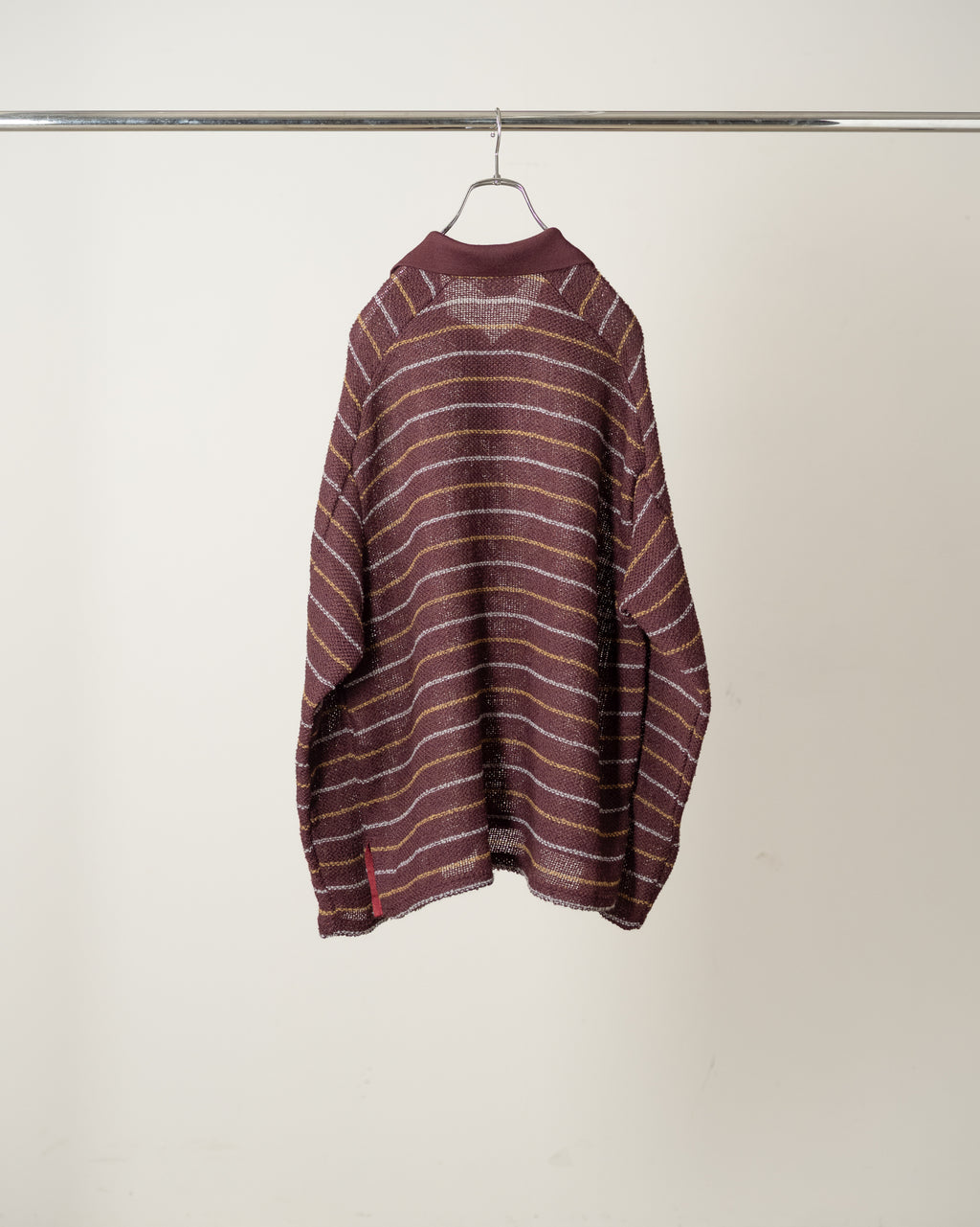 CUT BORDER SKIPPER SHIRT(BURGUNDY)