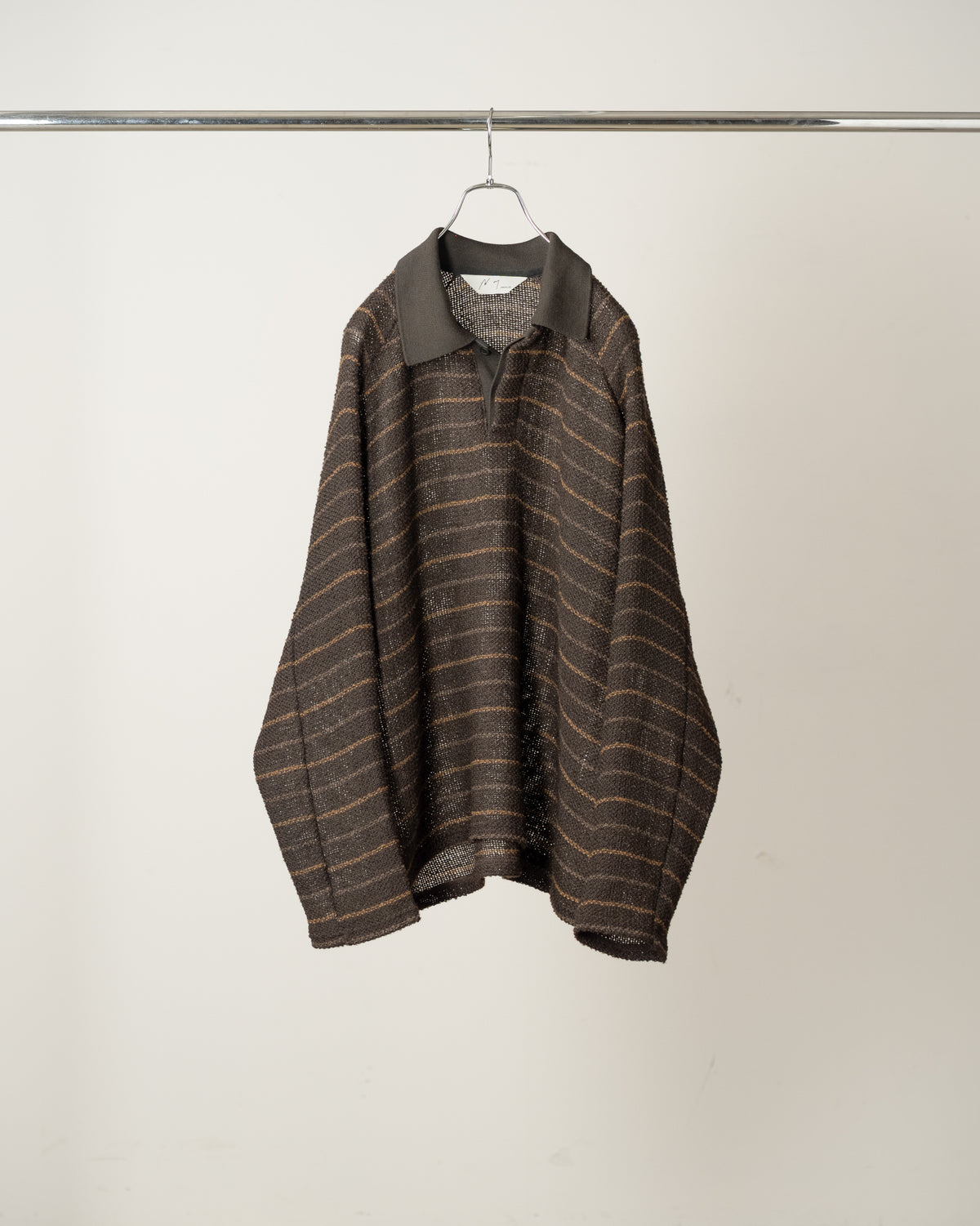 CUT BORDER SKIPPER SHIRT(BLACK)