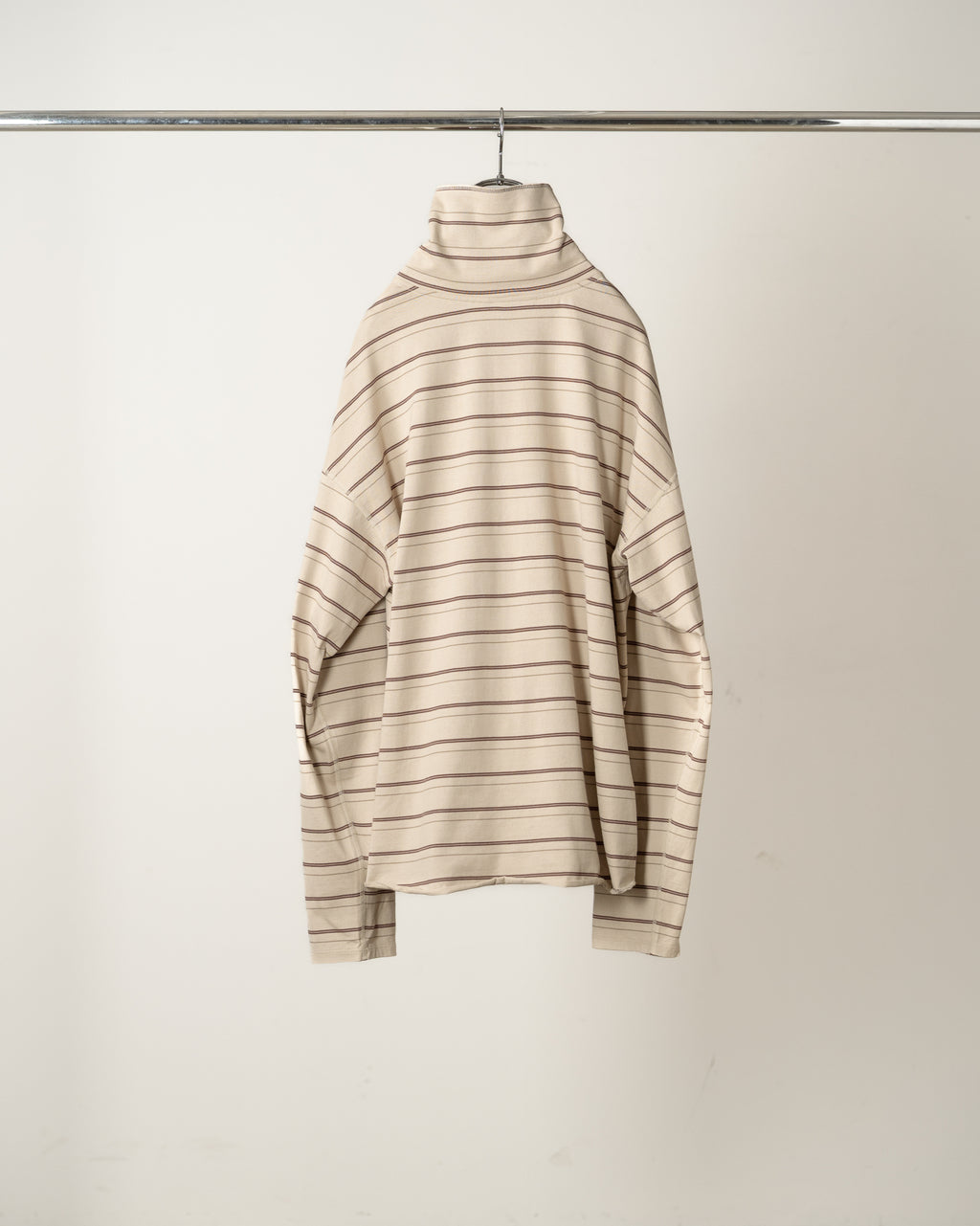 TURTLENECK BORDER LS T-SHIRT(BEIGE)