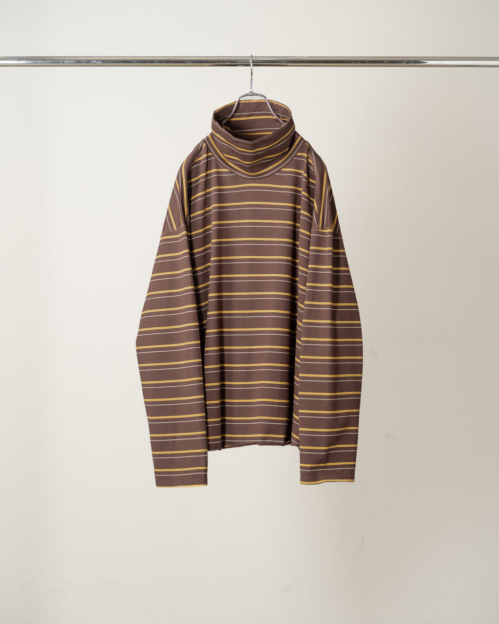 TURTLENECK BORDER LS T-SHIRT(MARRON)