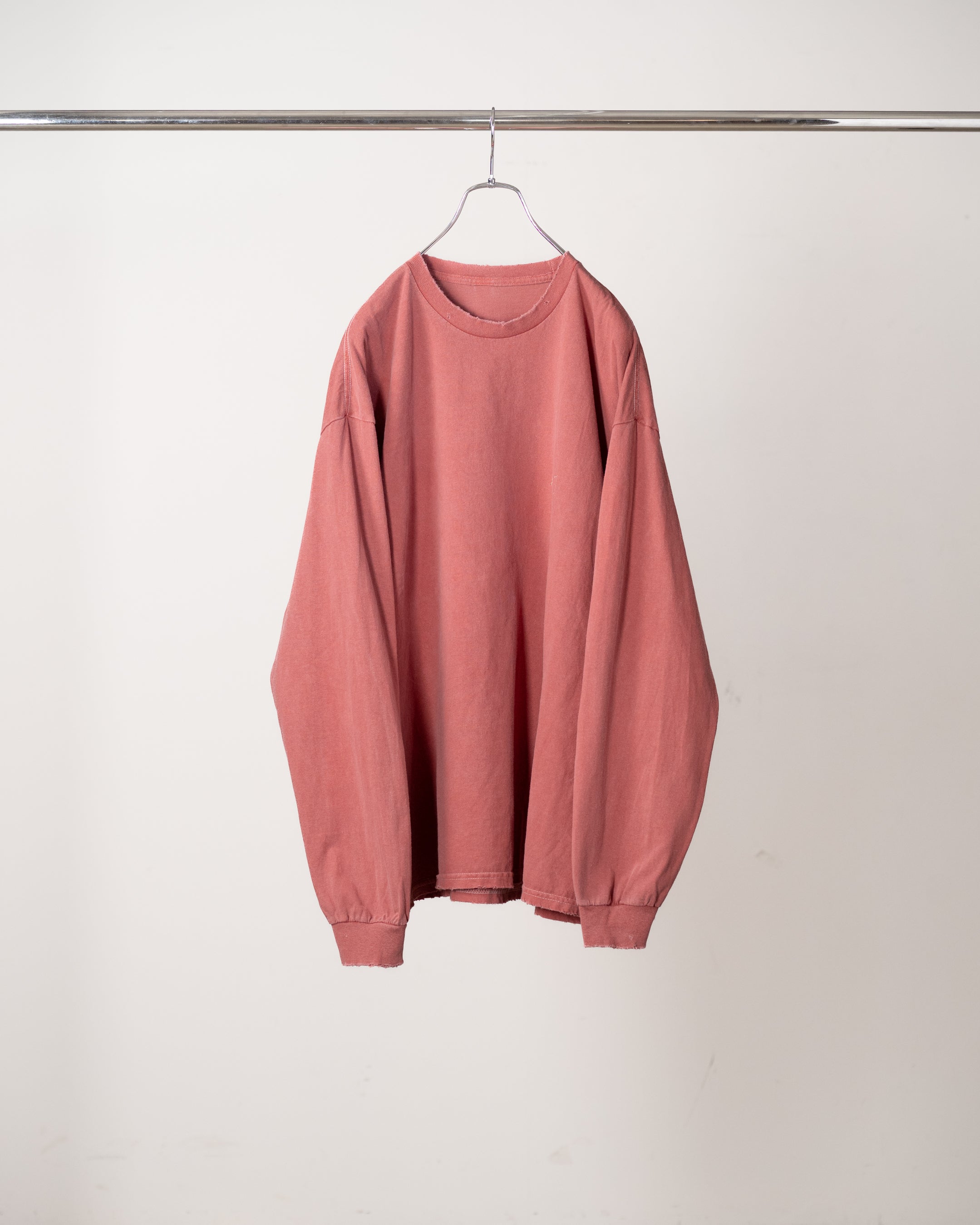 EMBROIDERY DYED LS T-SHIRT(RED) – ANCELLM