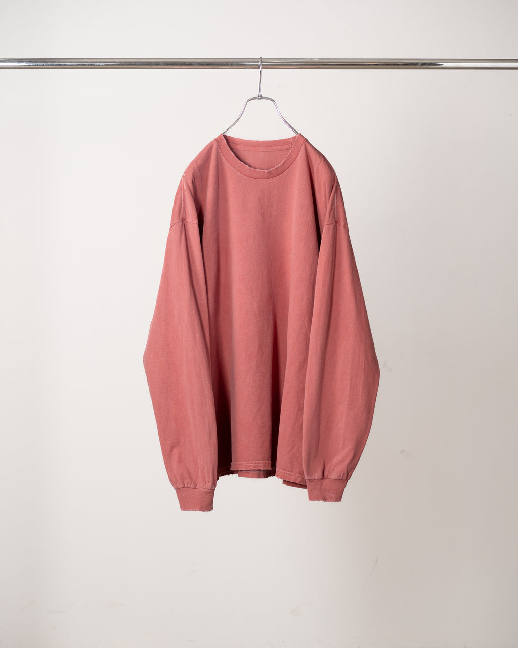 EMBROIDERY DYED LS T-SHIRT(RED)