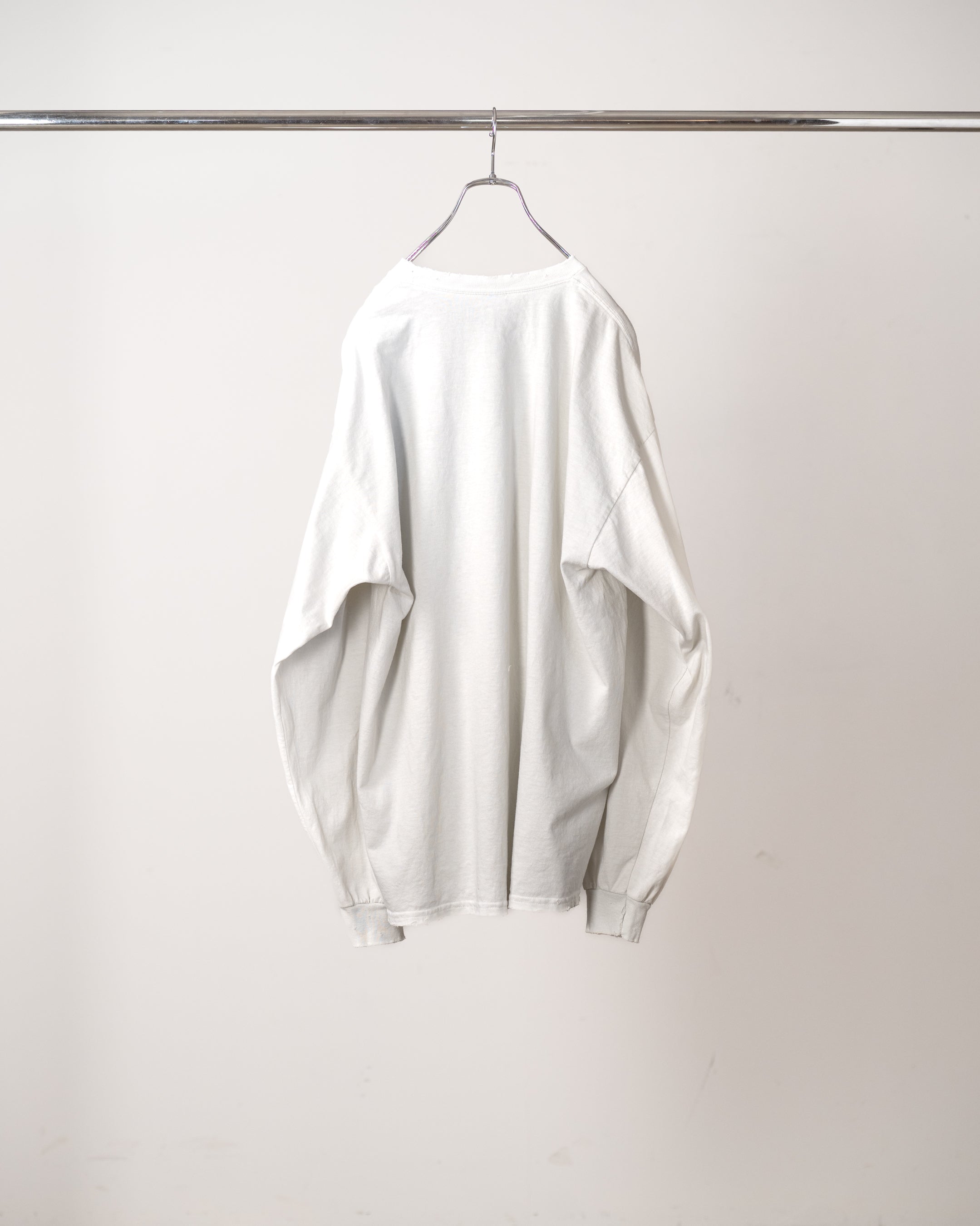 EMBROIDERY DYED LS T-SHIRT(G.WHITE) – ANCELLM