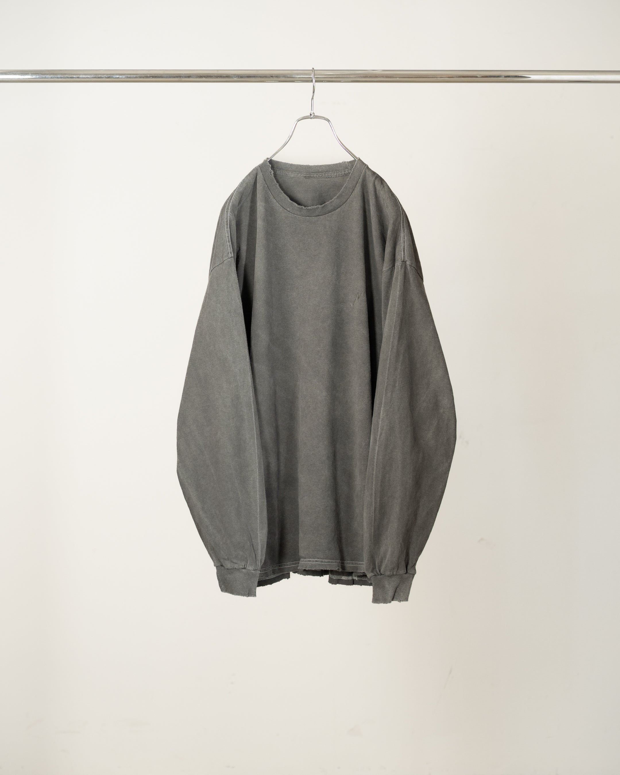 EMBROIDERY DYED LS T-SHIRT 2(GRAY) – ANCELLM
