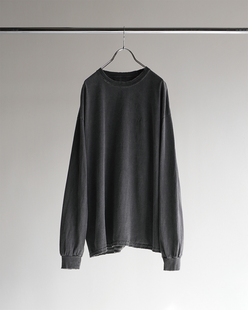 EMBROIDERY DYED LS T-SHIRT(BLACK) – ANCELLM