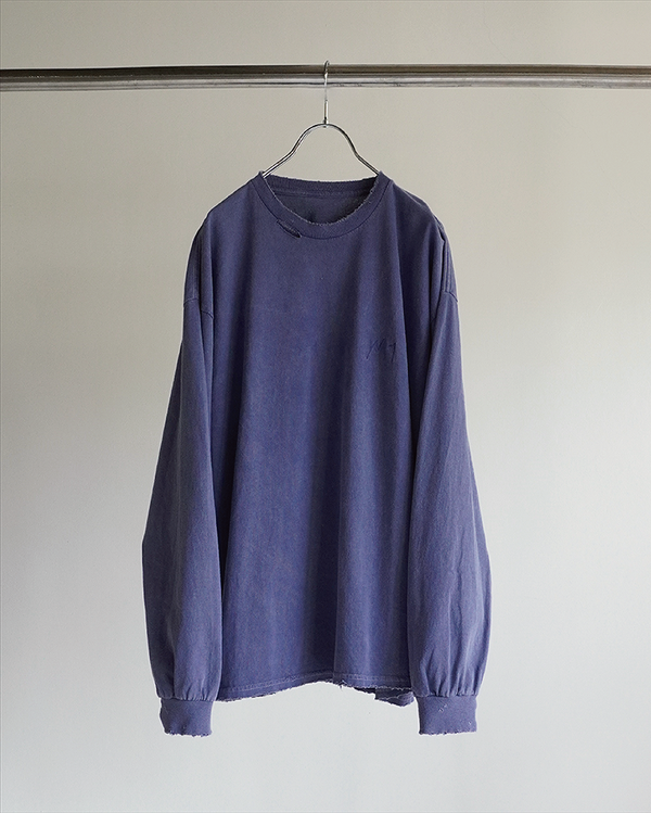 EMBROIDERY DYED LS T-SHIRT(NAVY)