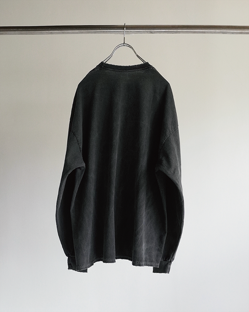 EMBROIDERY DYED LS T-SHIRT(BLACK)