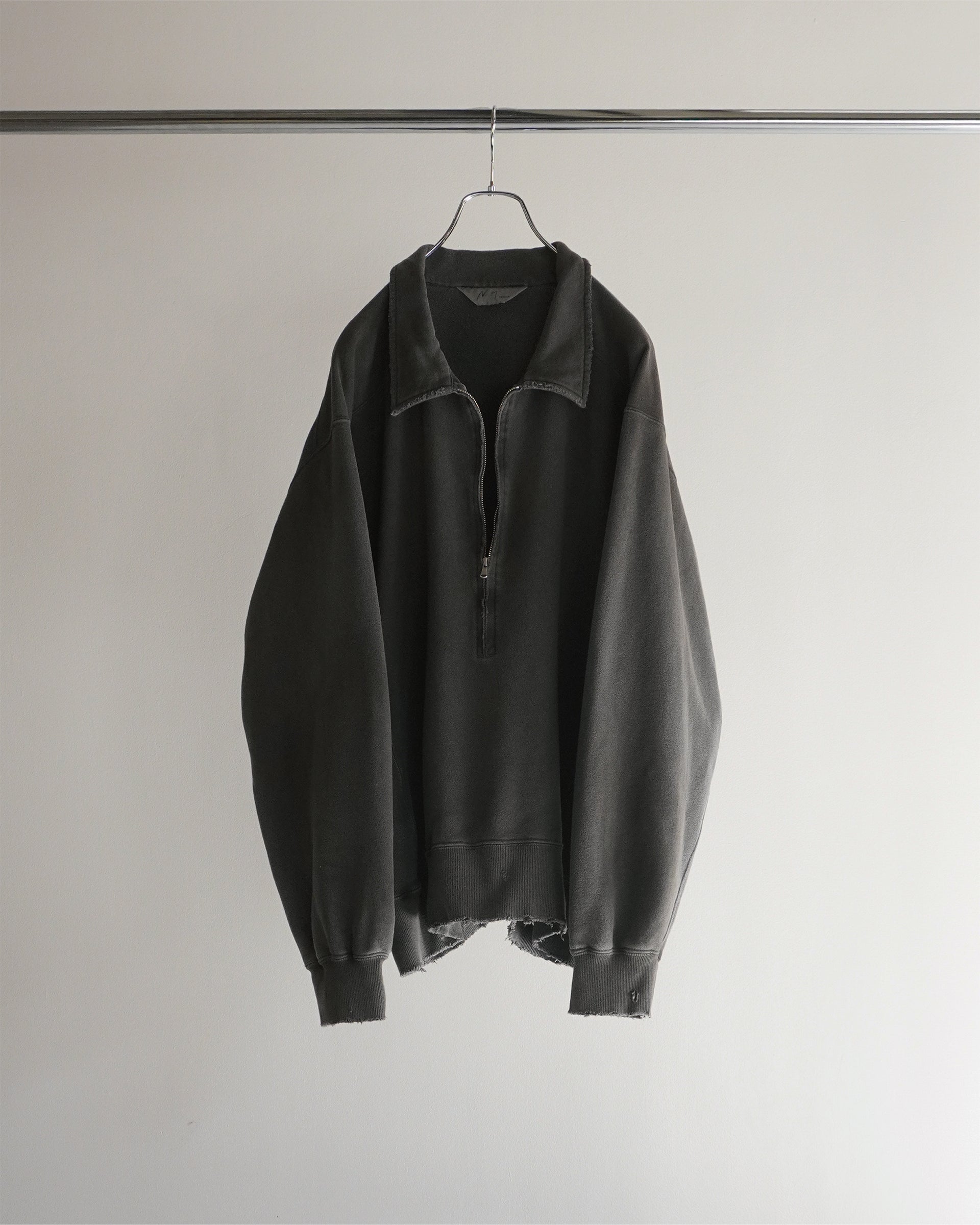 HALF ZIP SWEAT SHIRT(BLACK) – ANCELLM