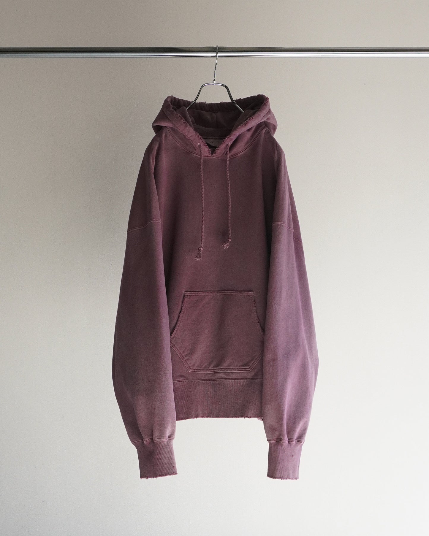 DYED DAMAGE HOODIE(CHERRY)