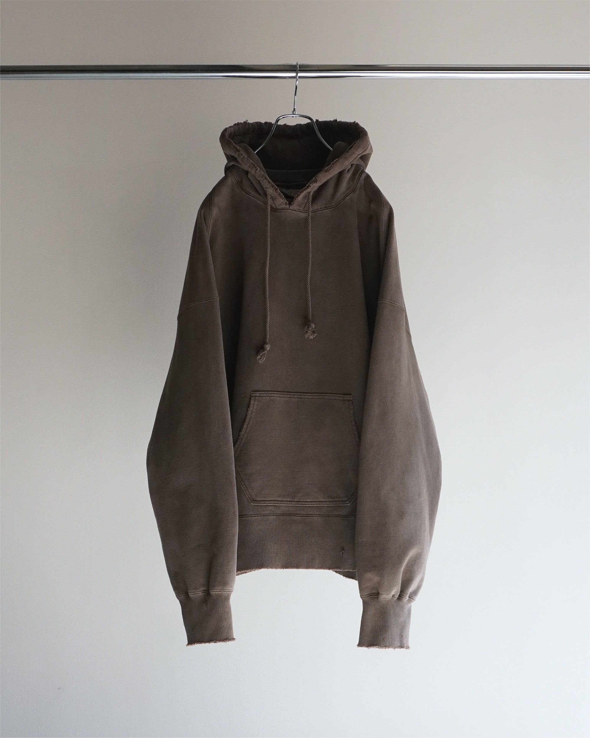 DYED DAMAGE HOODIE(CHOCOLATE) – ANCELLM