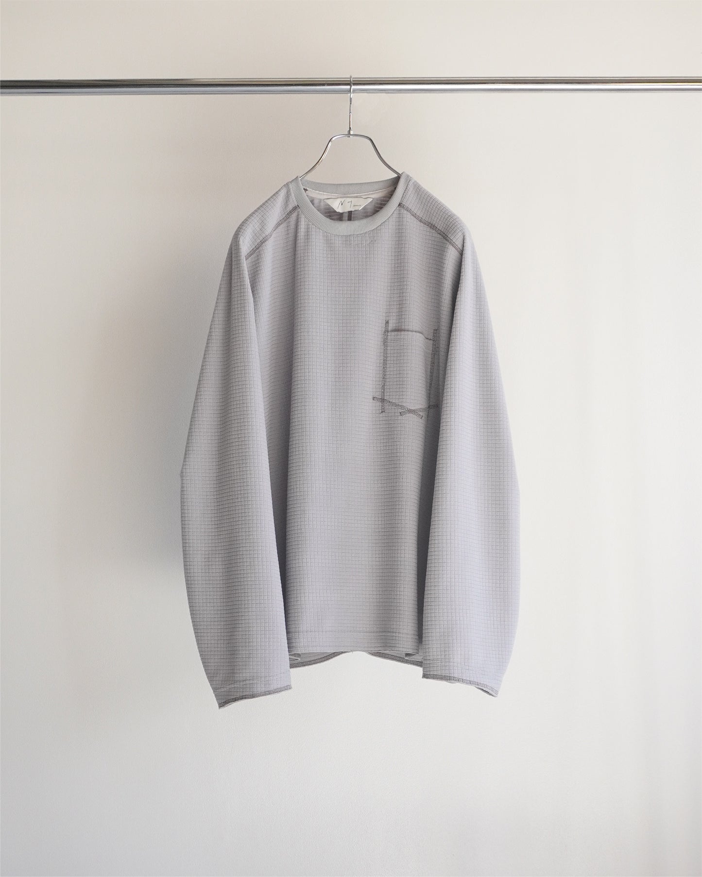 BLOCK FLEECE CREW LS T-SHIRT(GRAY)