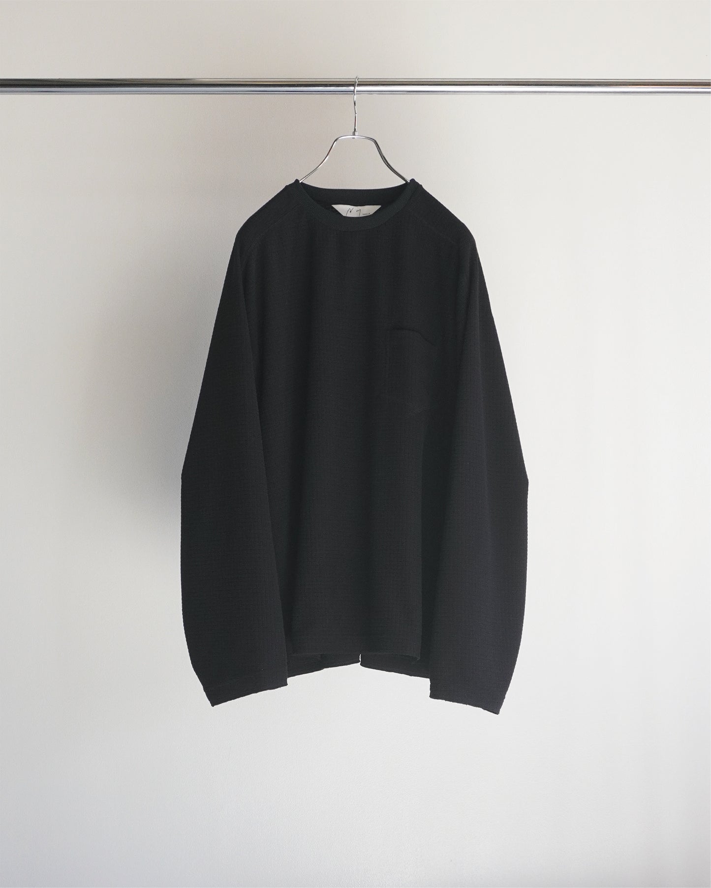 BLOCK FLEECE CREW LS T-SHIRT(BLACK)