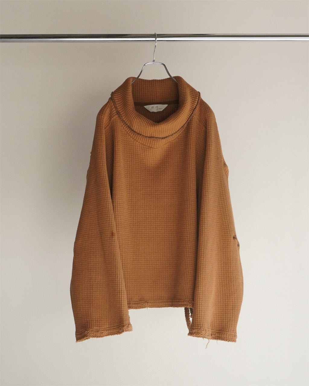 HEAVYWAFFLE DAMAGE LS T-SHIRT(TERRACOTTA)