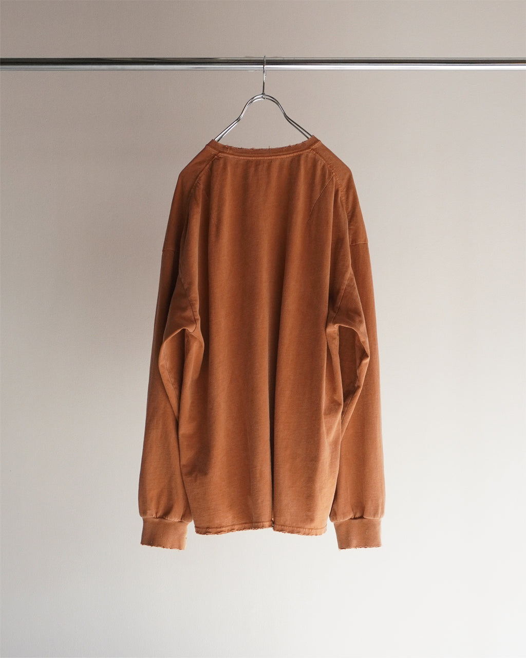 EMBROIDERY DYED LS T-SHIRT(TERRACOTTA)