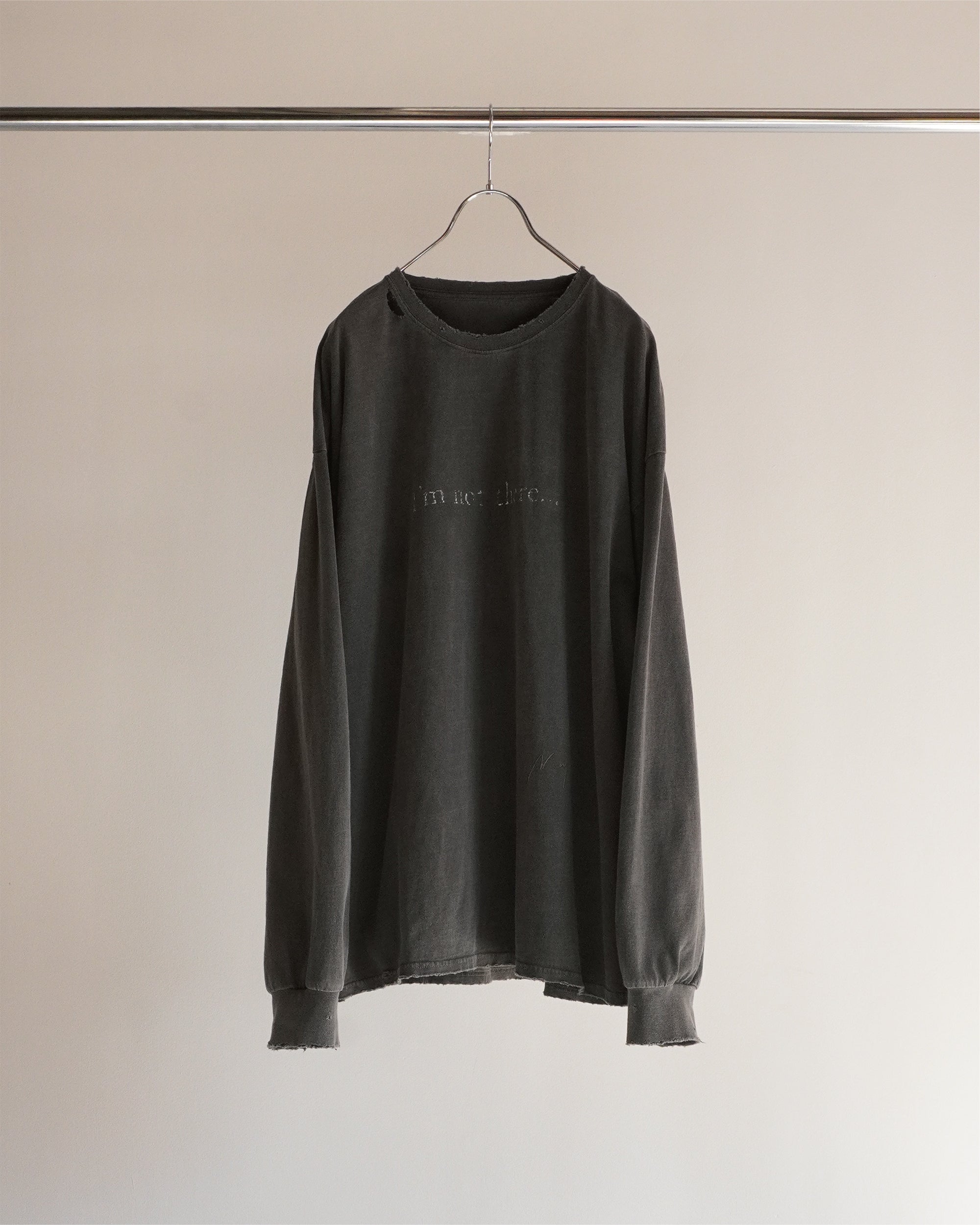 I'm not there DYED LS T-SHIRT(BLACK) – ANCELLM