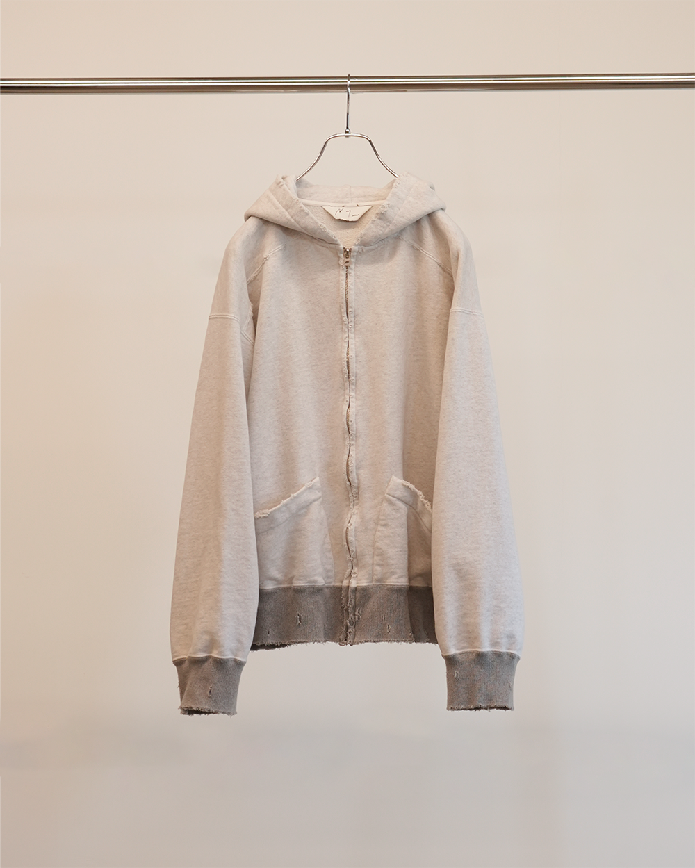 ZIPUP HOODIE(HEATHER WHITE)