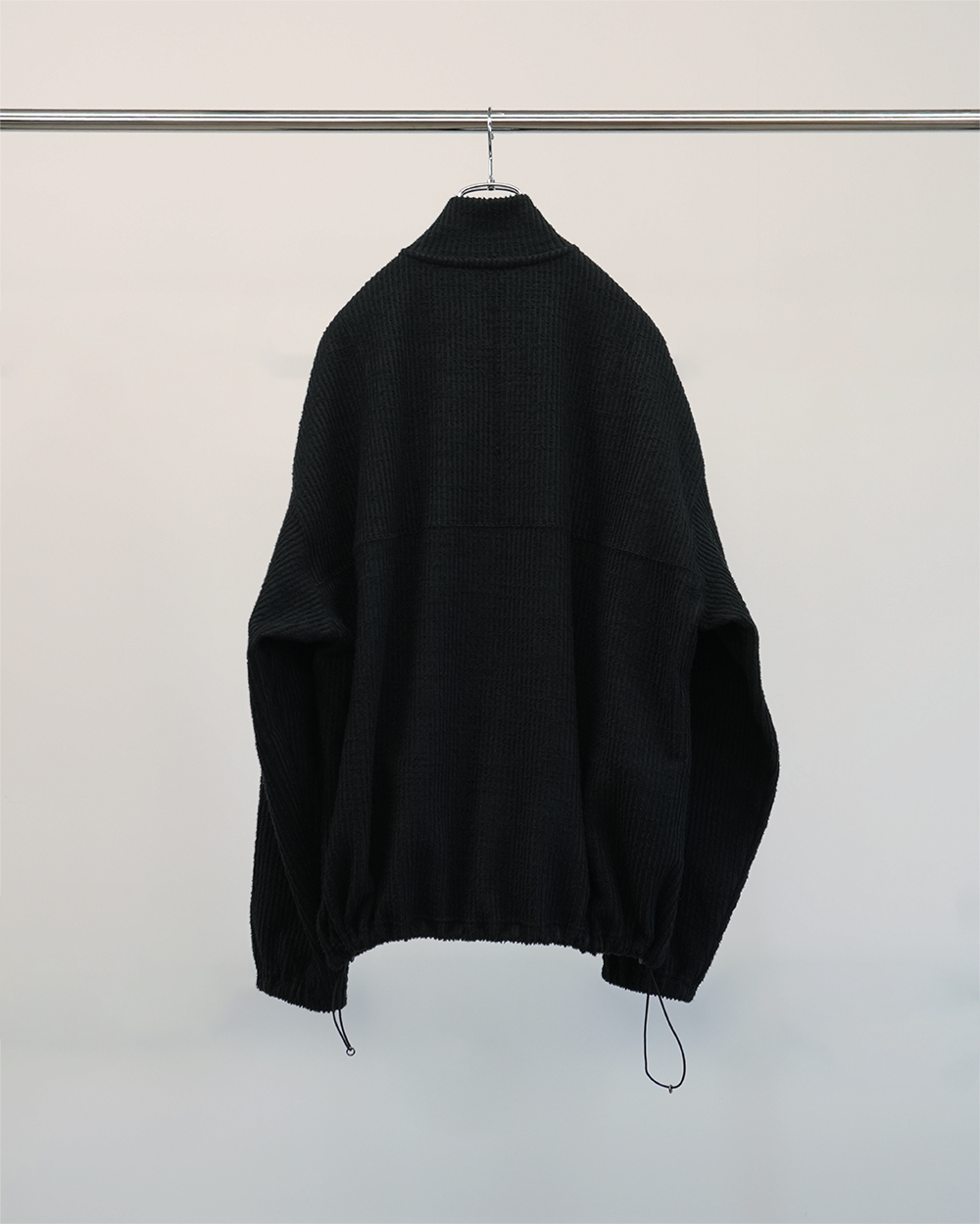 CUT STRIPE HALF ZIP PULL OVER SHIRT(BLACK) – ANCELLM CUT STRIPE HALF ZIP PULL OVER SHIRT(BLACK) – ANCELLM