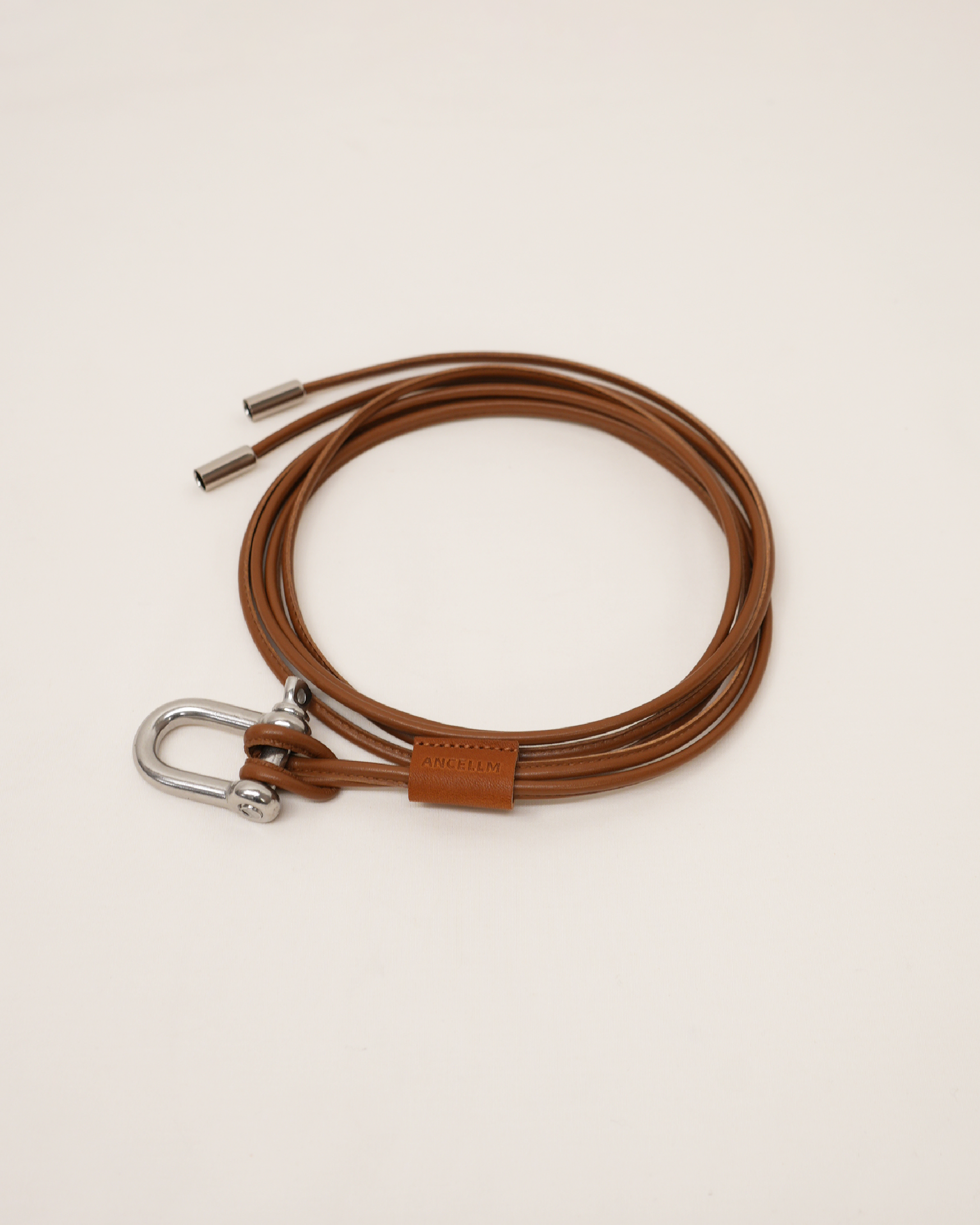 LEATHER ROPE BELT (BROWN) – ANCELLM