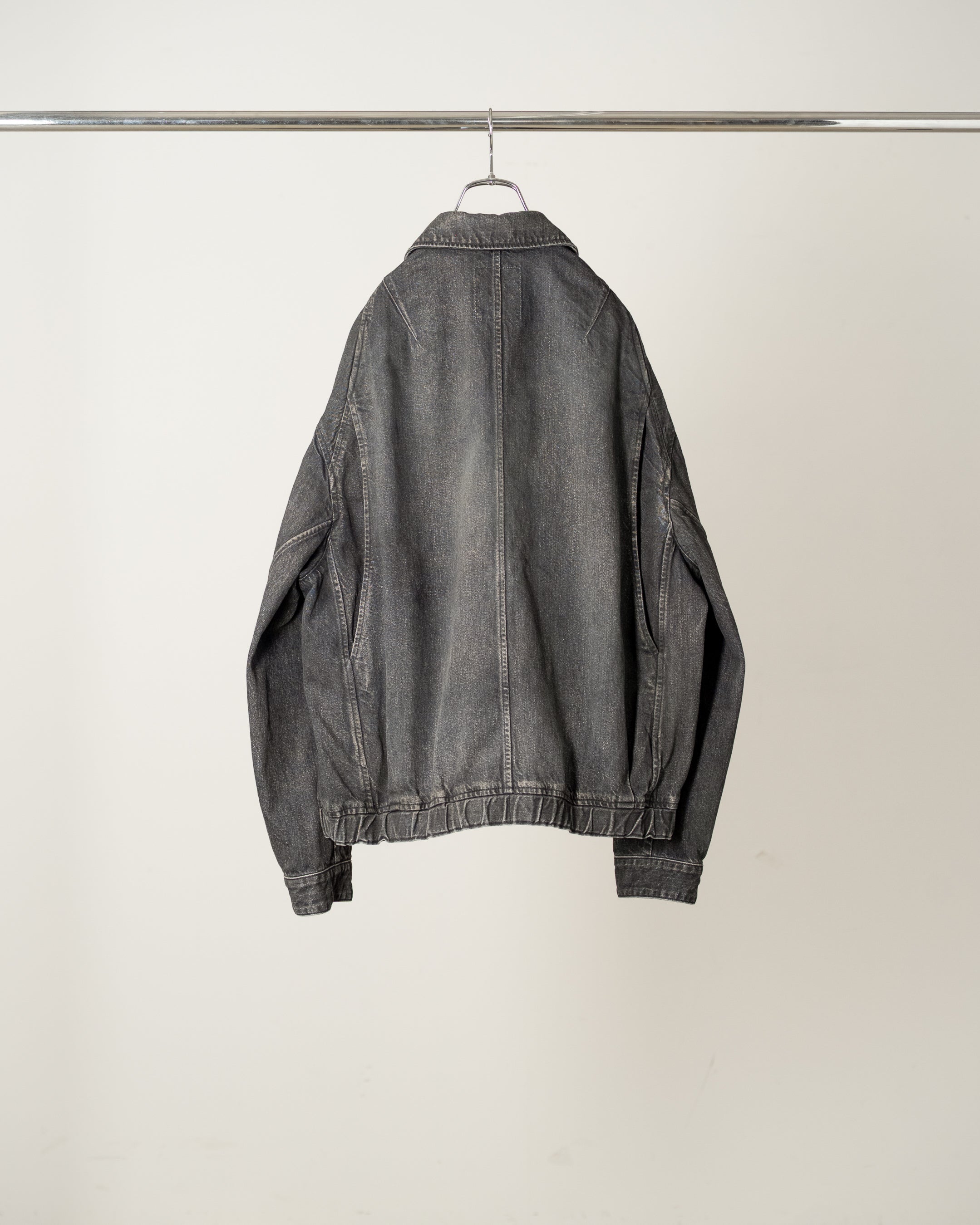 AGING DENIM TUCK JACKET(BLACK) – ANCELLM