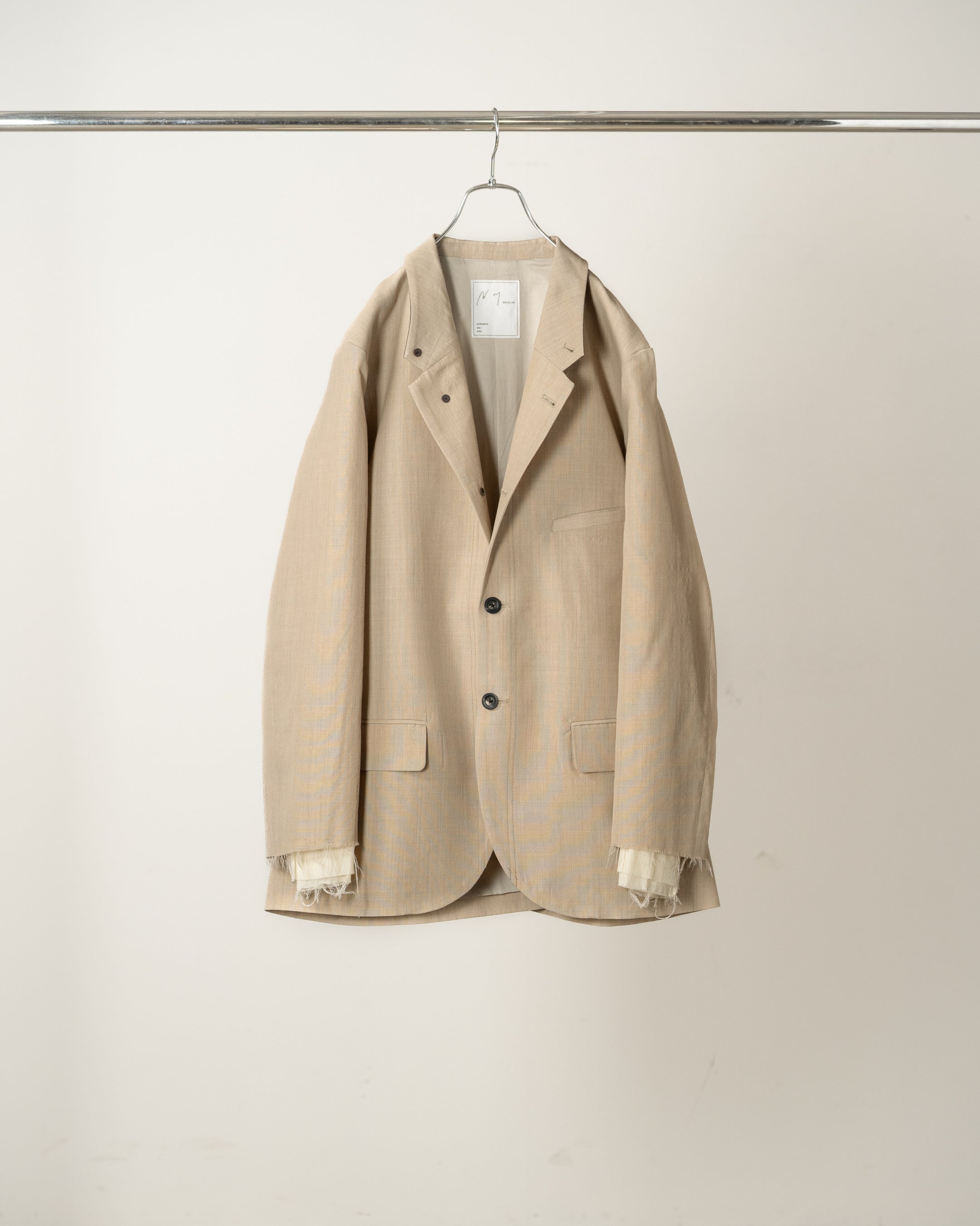 LAYERED TAILORED JACKET(BEIGE) – ANCELLM
