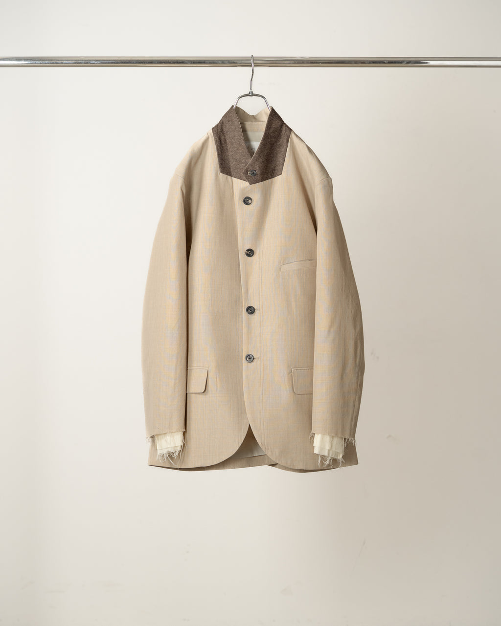 LAYERED TAILORED JACKET(BEIGE) – ANCELLM