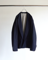 BUTTONLESS TAILORED JACKET(NAVY)
