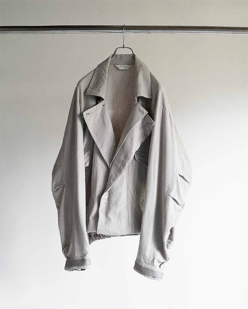 SILK SUEDE WRAP BLOUSON(BLUEGRAY)