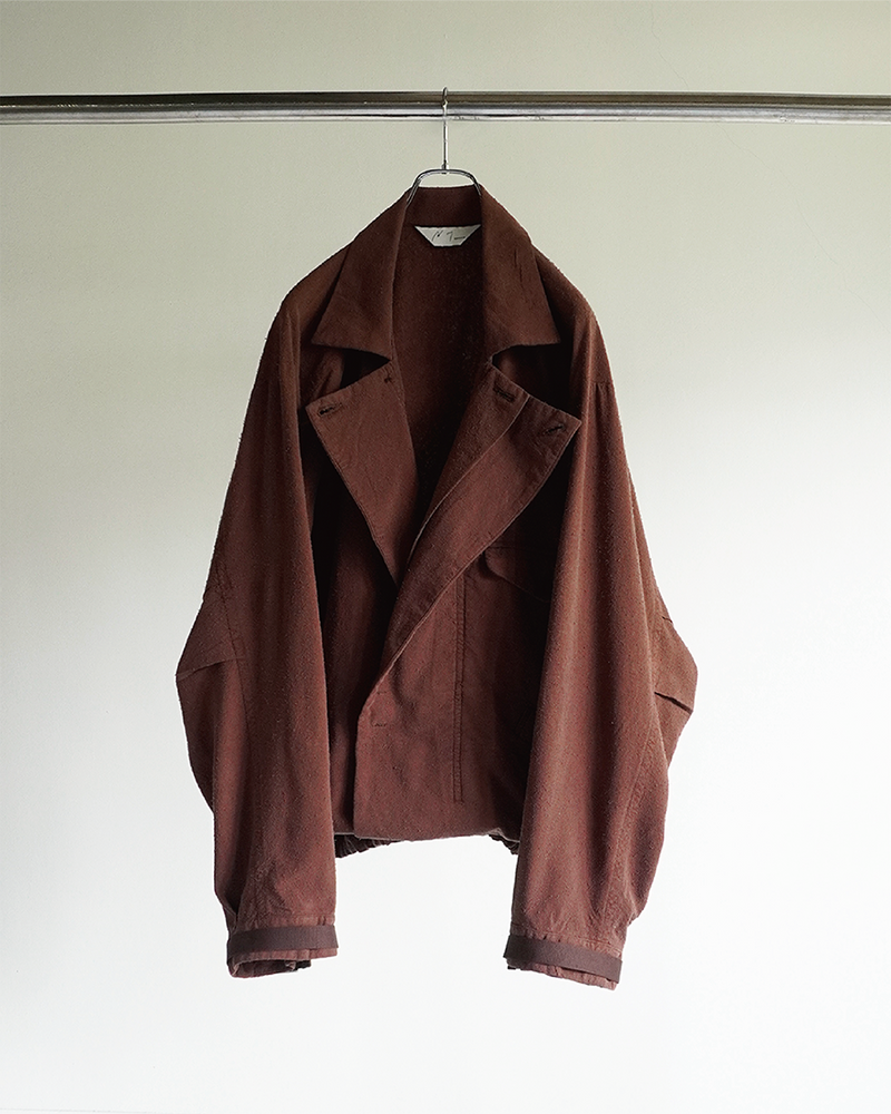 SILK SUEDE WRAP BLOUSON(BROWN)